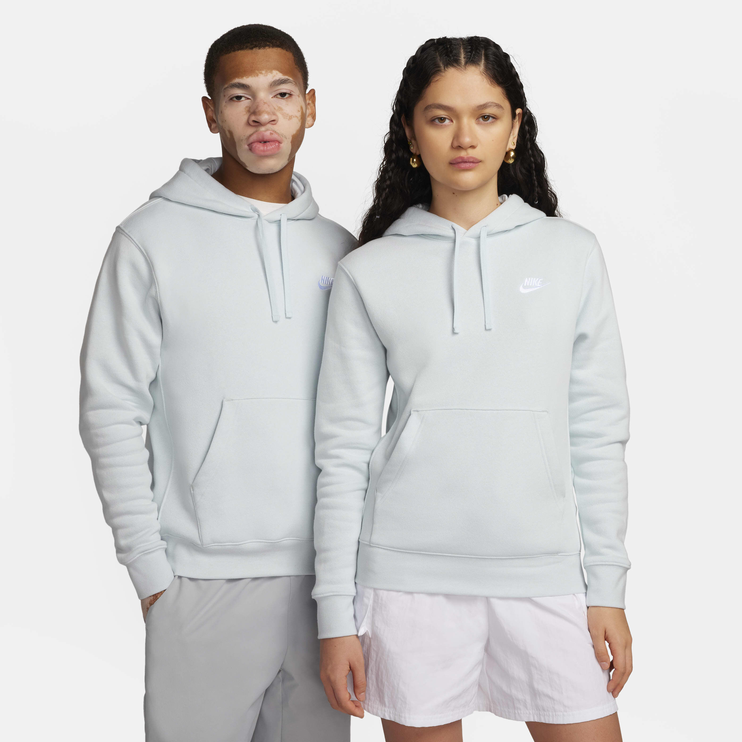 Nike sportswear club fleece pullover hoodie grey hotsell