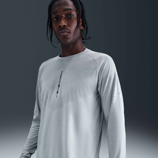 Men's Long Sleeves Shirts-Nike, Nike Stride, Men's Dri-FIT ADV Long-Sleeve Running Top with Reflective Design Accents