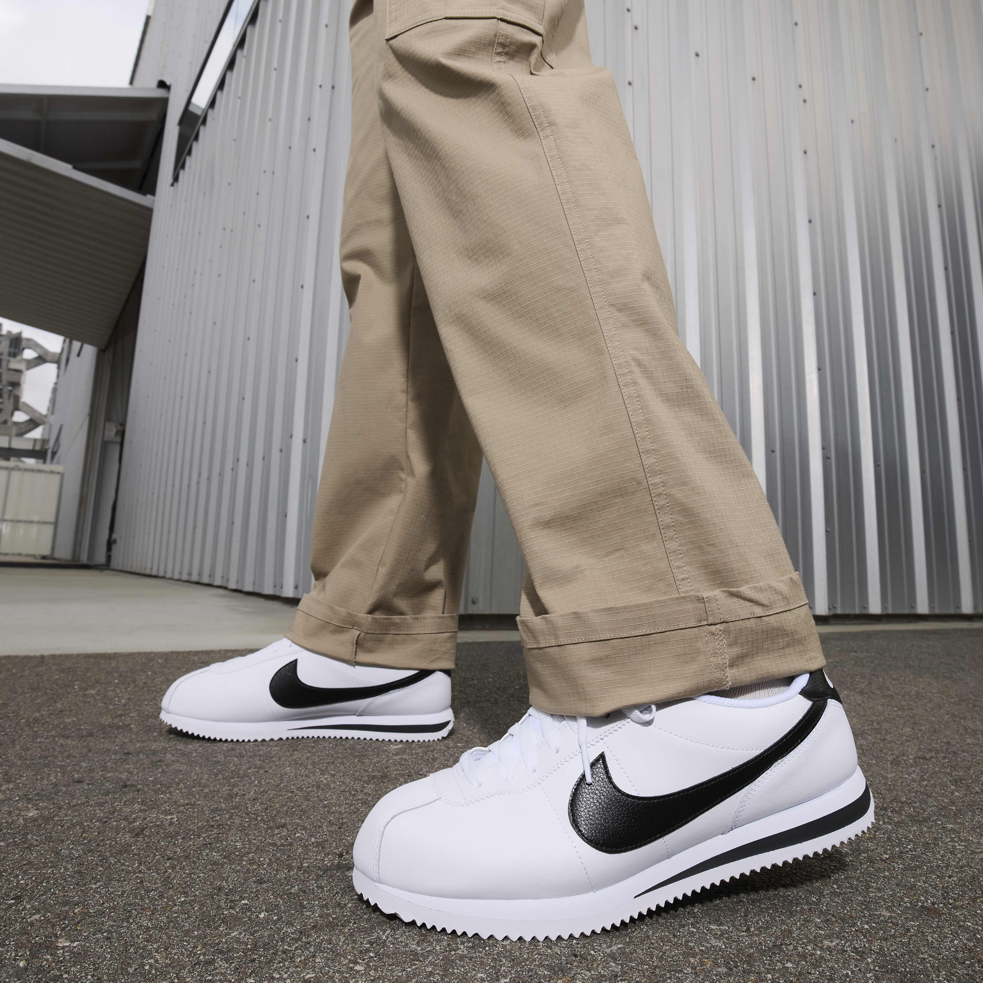 Buy Nike Cortez Leather Men s Shoes White Black Nike Saudi Official