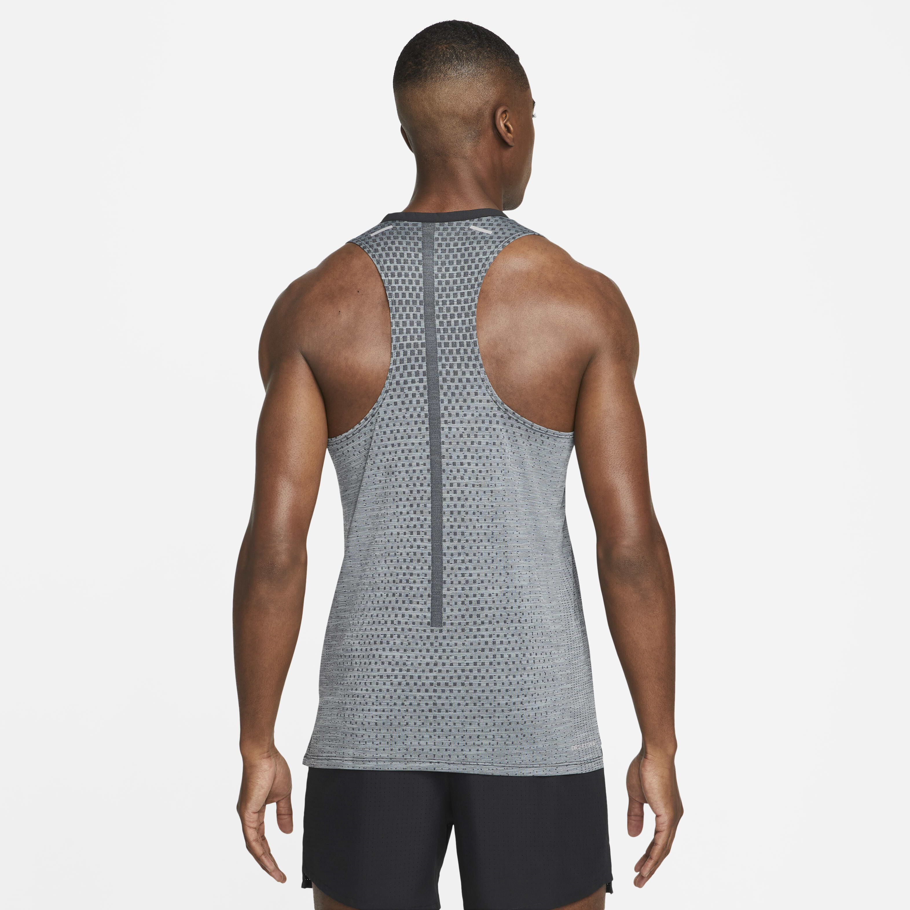 Buy Nike Dri FIT ADV TechKnit Ultra Men s Running Tank Black Smoke Grey Nike Saudi Official