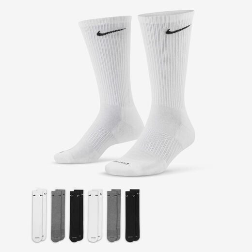 Men's Socks-Nike, Nike Everyday Plus Cushioned, Training Crew Socks (6 Pairs)