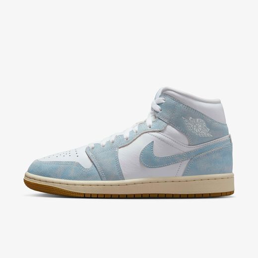 Shoes-JRDN, Air Jordan 1 Mid 'Denim Gum', Women's Shoes