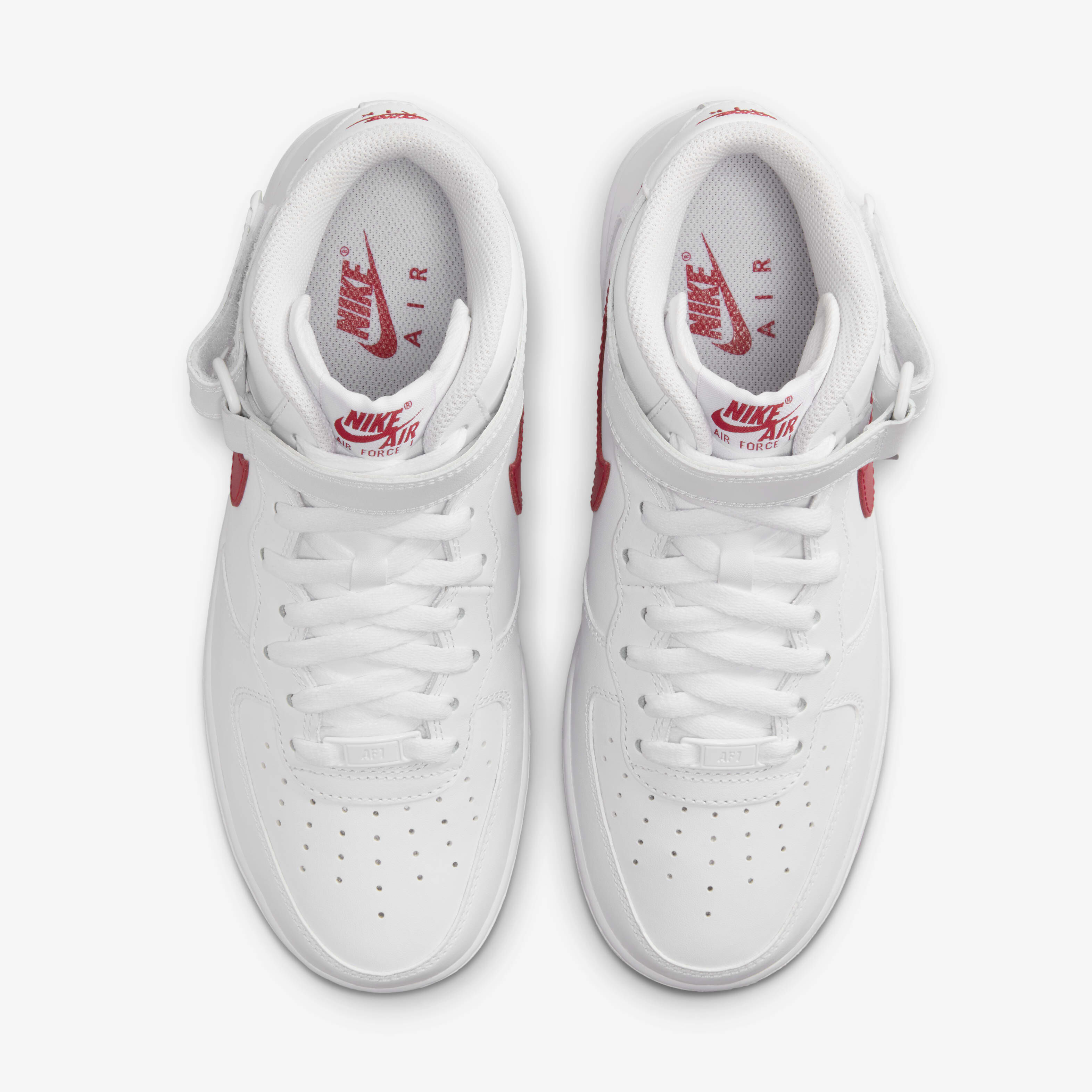 Nike air force 1 mid sail university red top