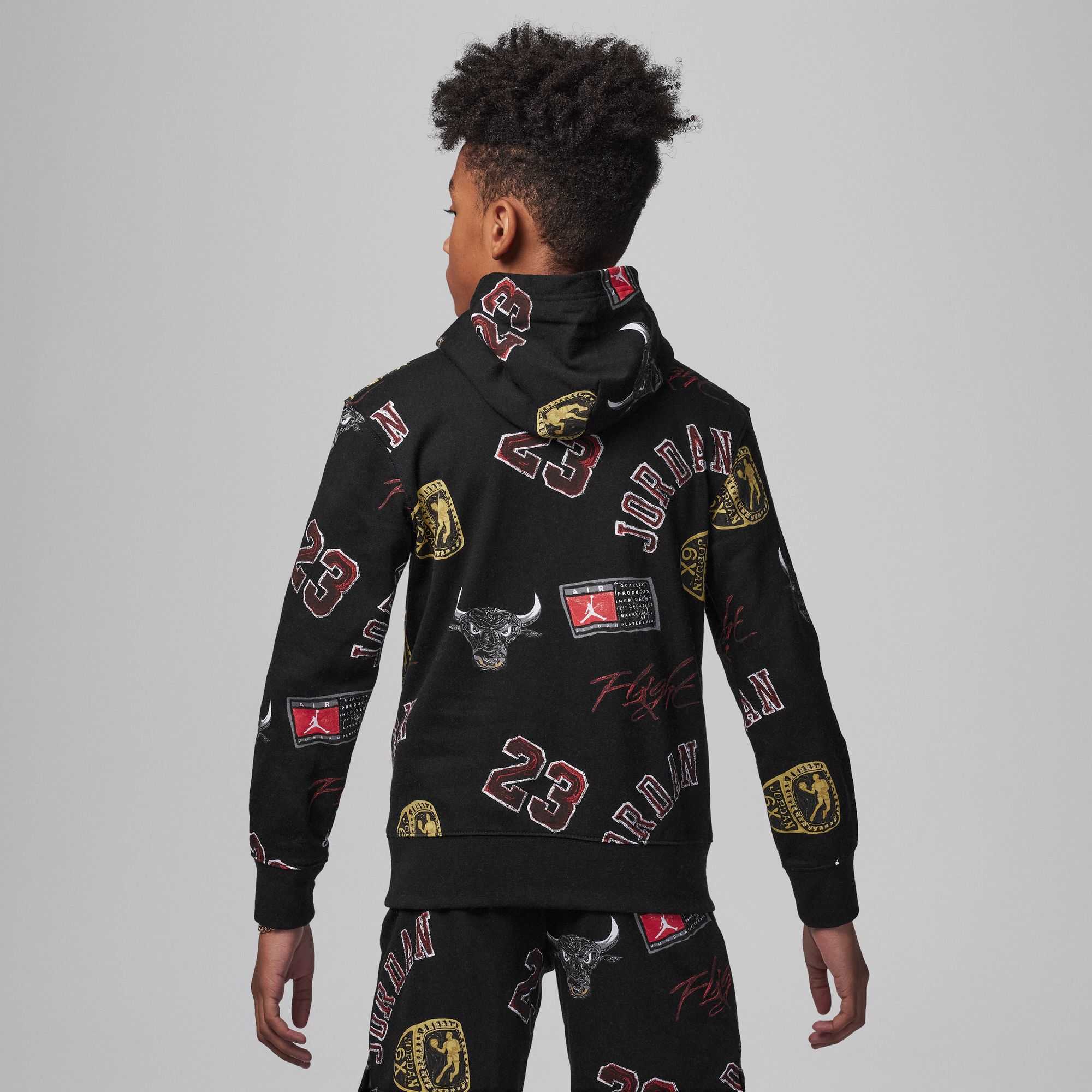 Buy Jordan MJ Essentials Big Kids Printed Pullover Hoodie Black Nike Saudi Official