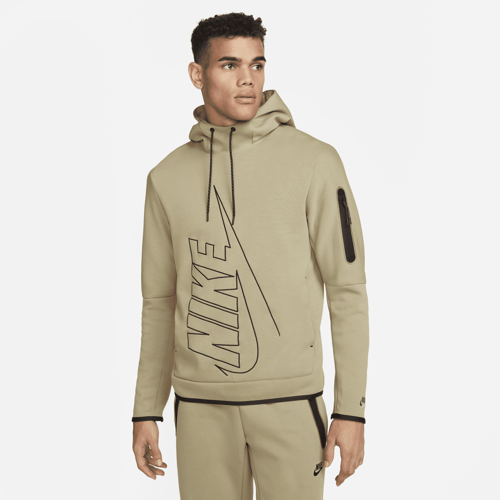Nike tech shop fleece hoodie khaki