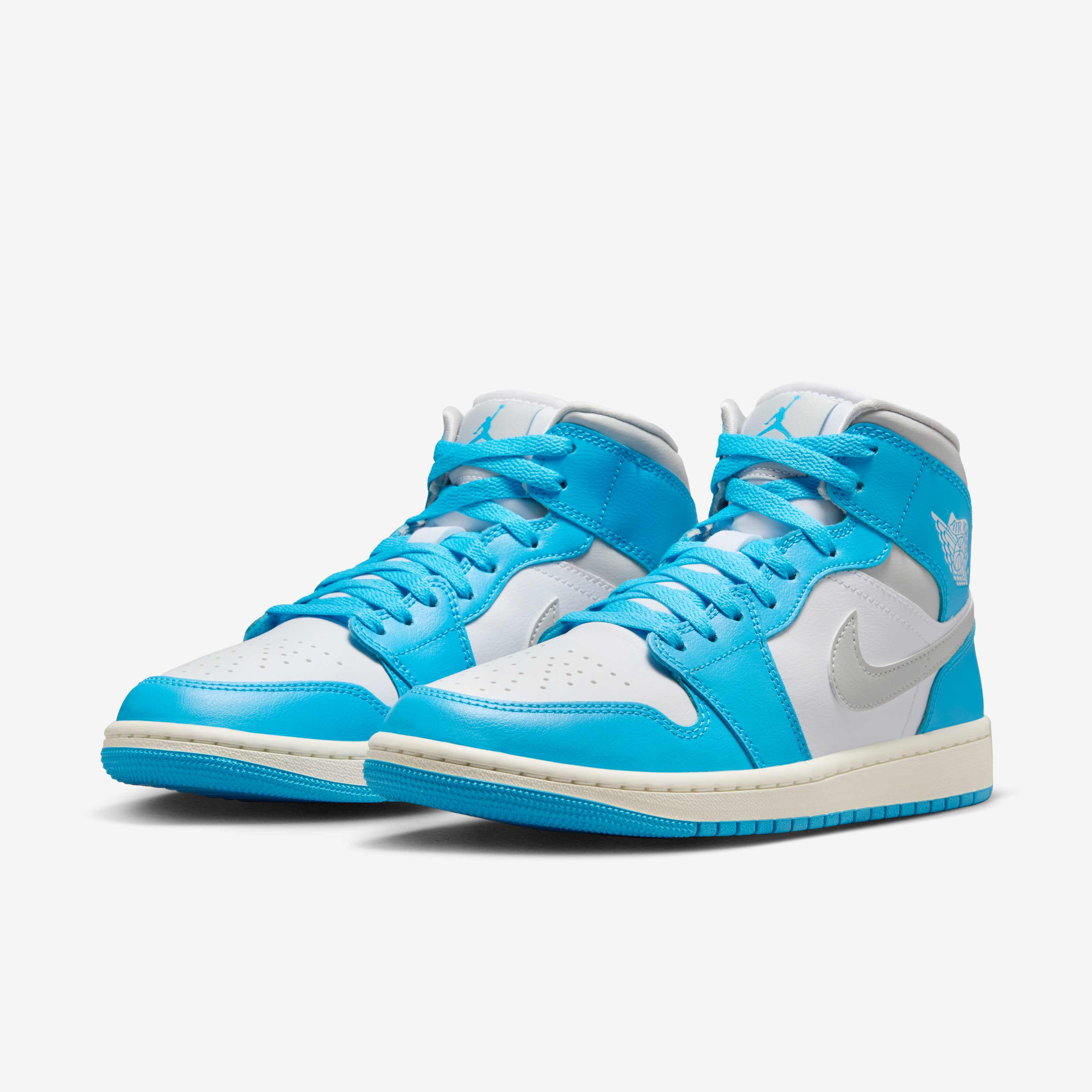 Buy Air Jordan Mid Women's Shoes Dark Powder Blue/White/Sail