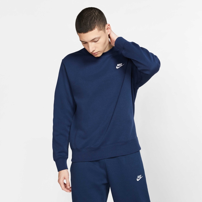 Buy Nike Sportswear Club Fleece Men's Crew Midnight Navy/White