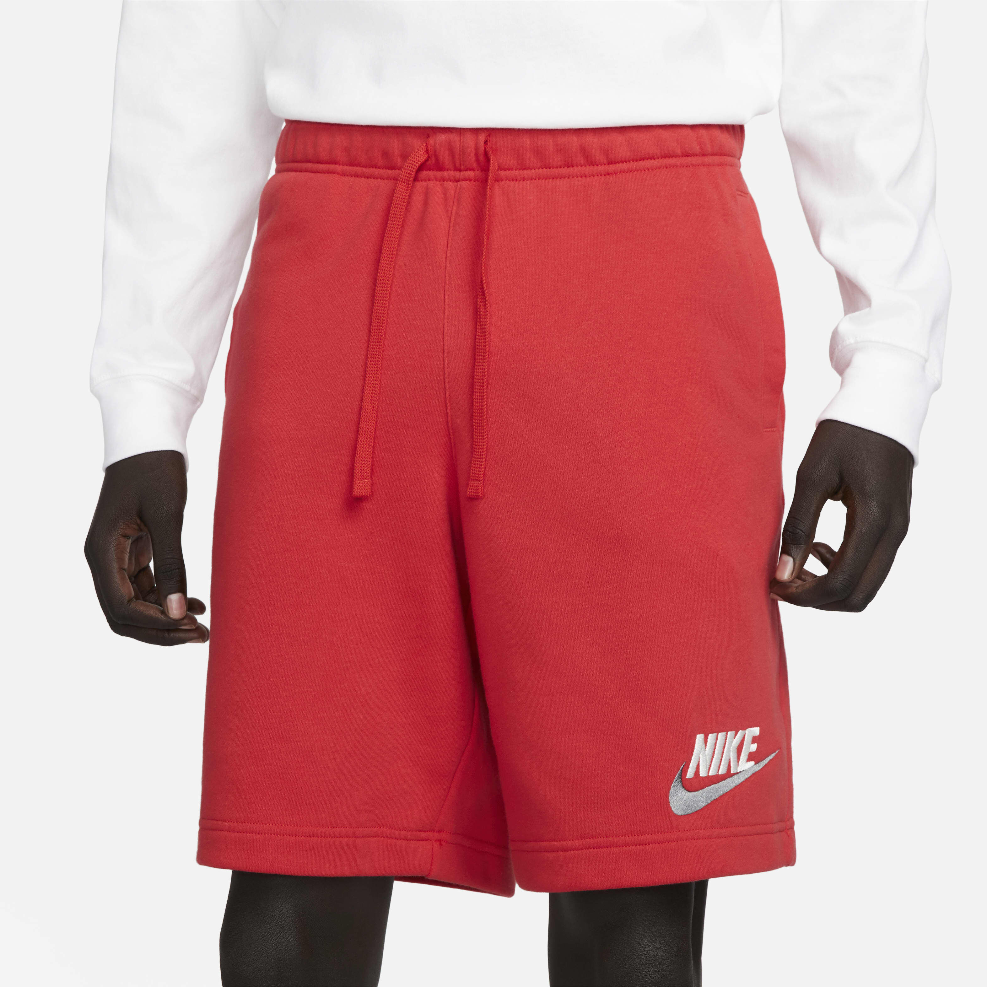 nike french terry shorts red