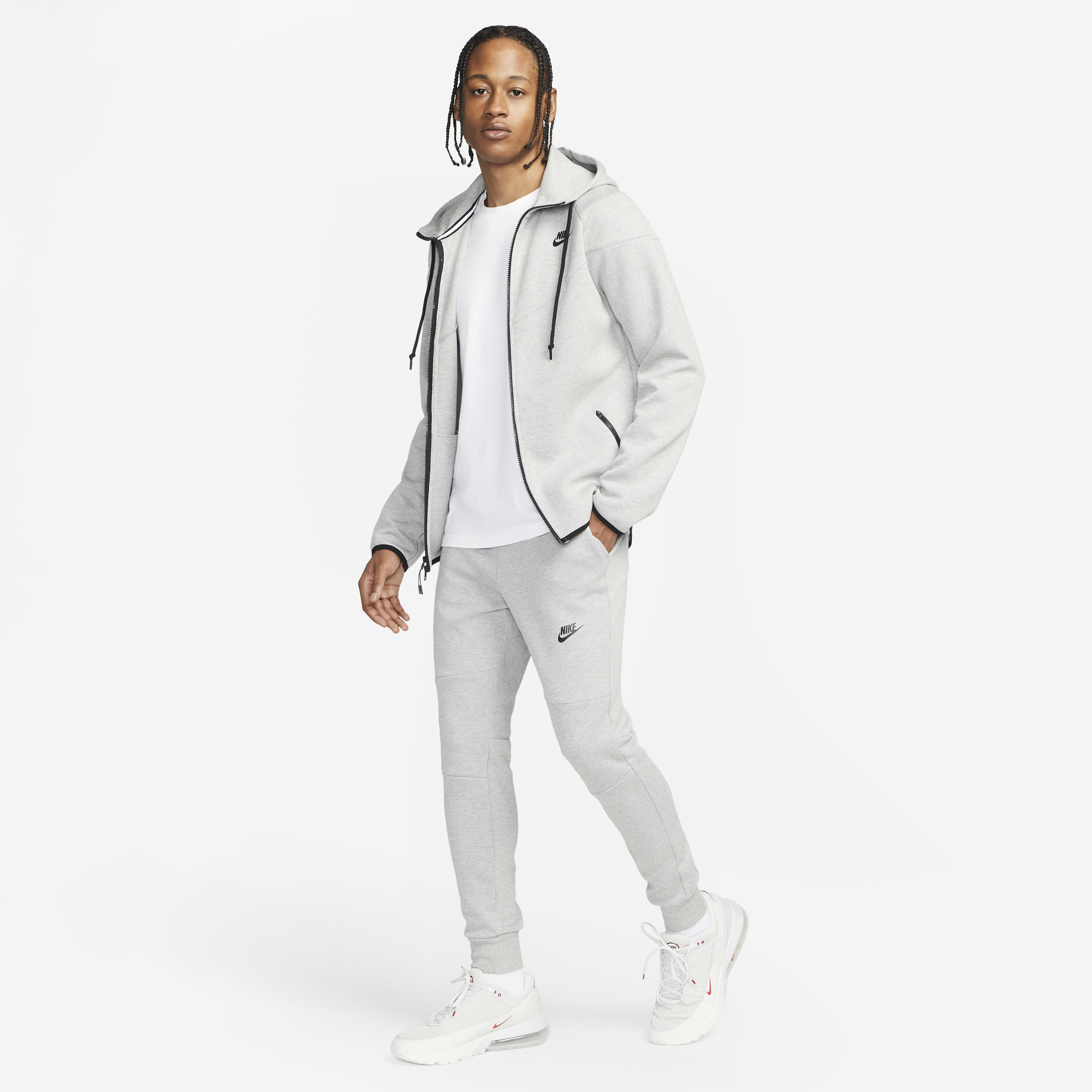 Buy Nike Sportswear Tech Fleece OG Men s Full Zip Hoodie Sweatshirt Dark Grey Heather Black Nike Saudi Official