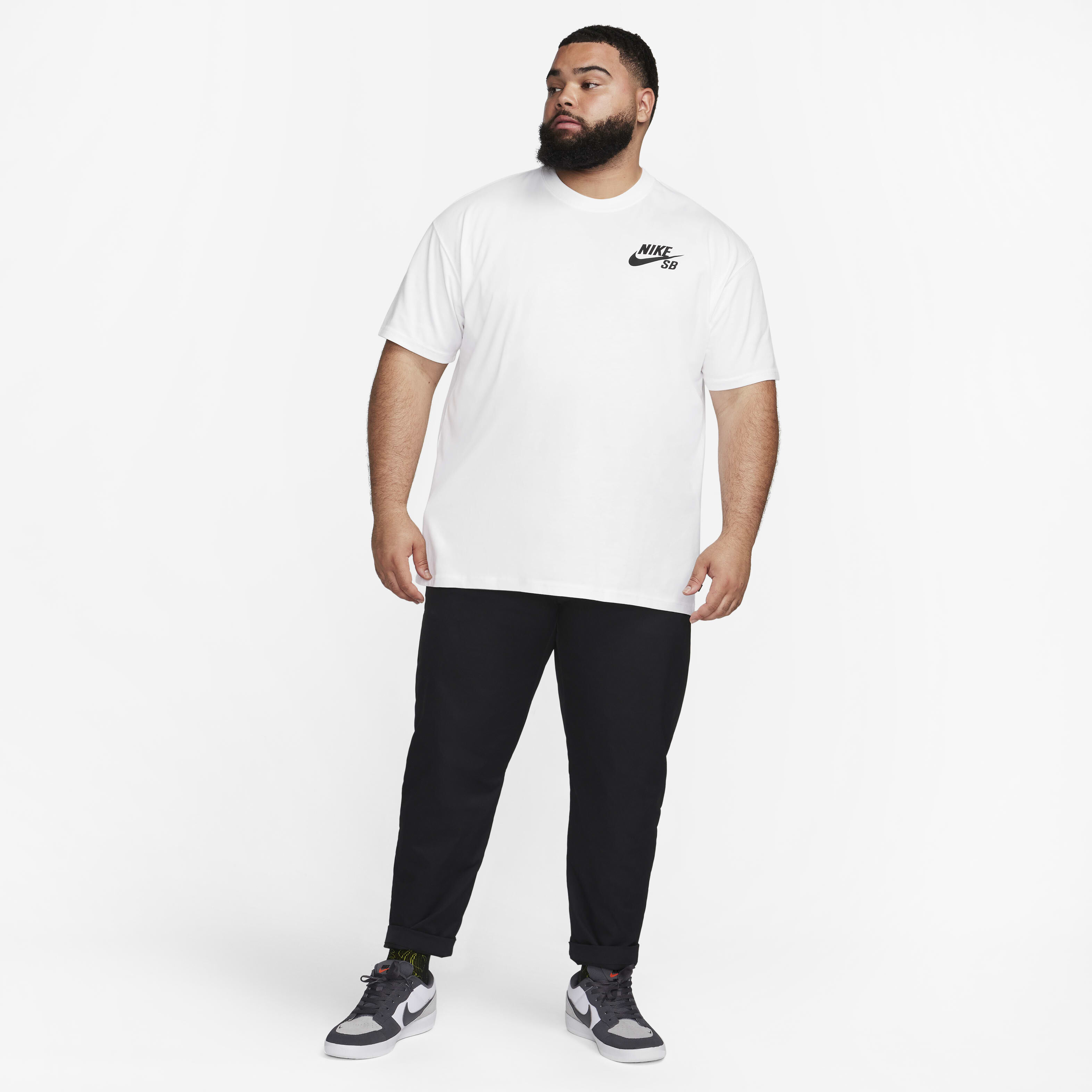 ★ Nike★ SB Logo Skateboarding T-Shirt M White Black DC781 Nike SB Logo Skate T-Shirt. Nike.com