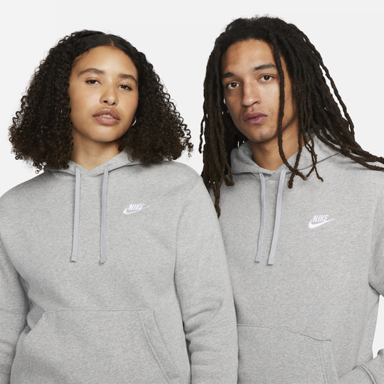 Nike club pullover clearance hoodie grey