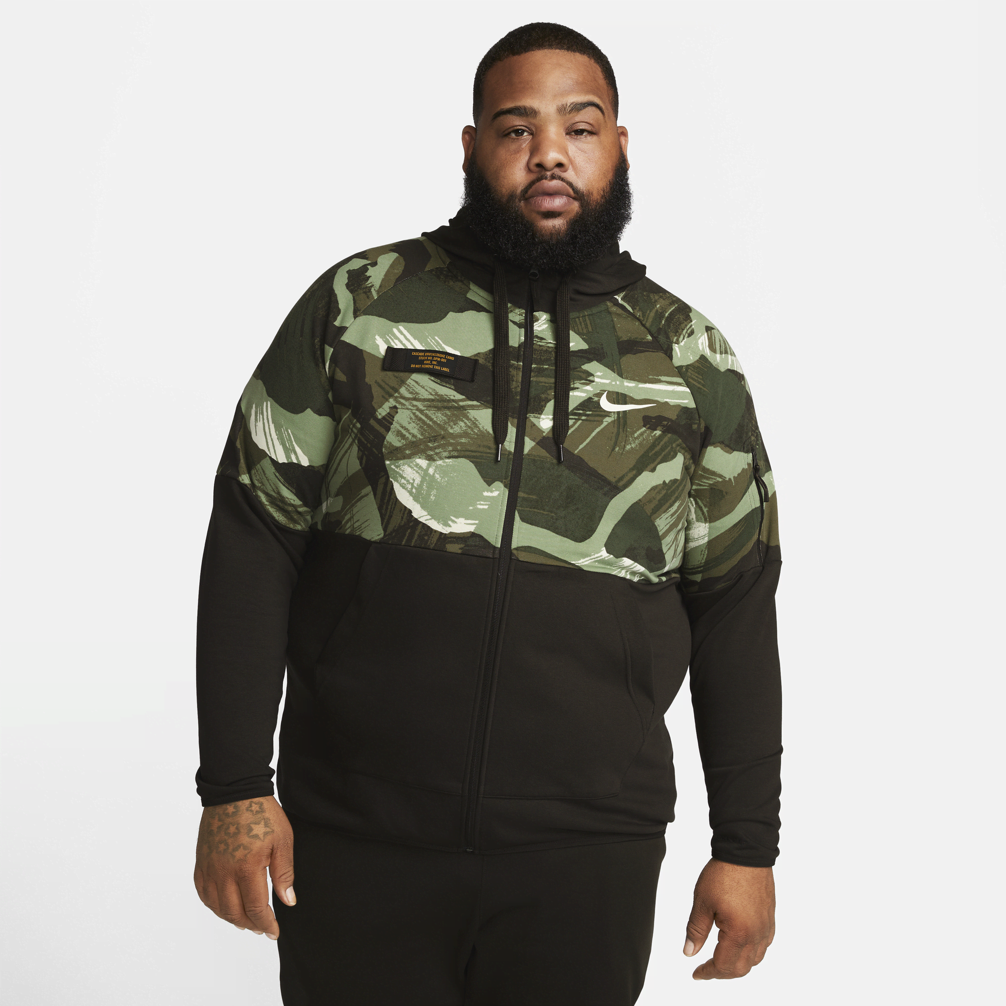 Shop Dri FIT Fleece Men s Full Zip Camo Fitness Hoodie Nike KSA