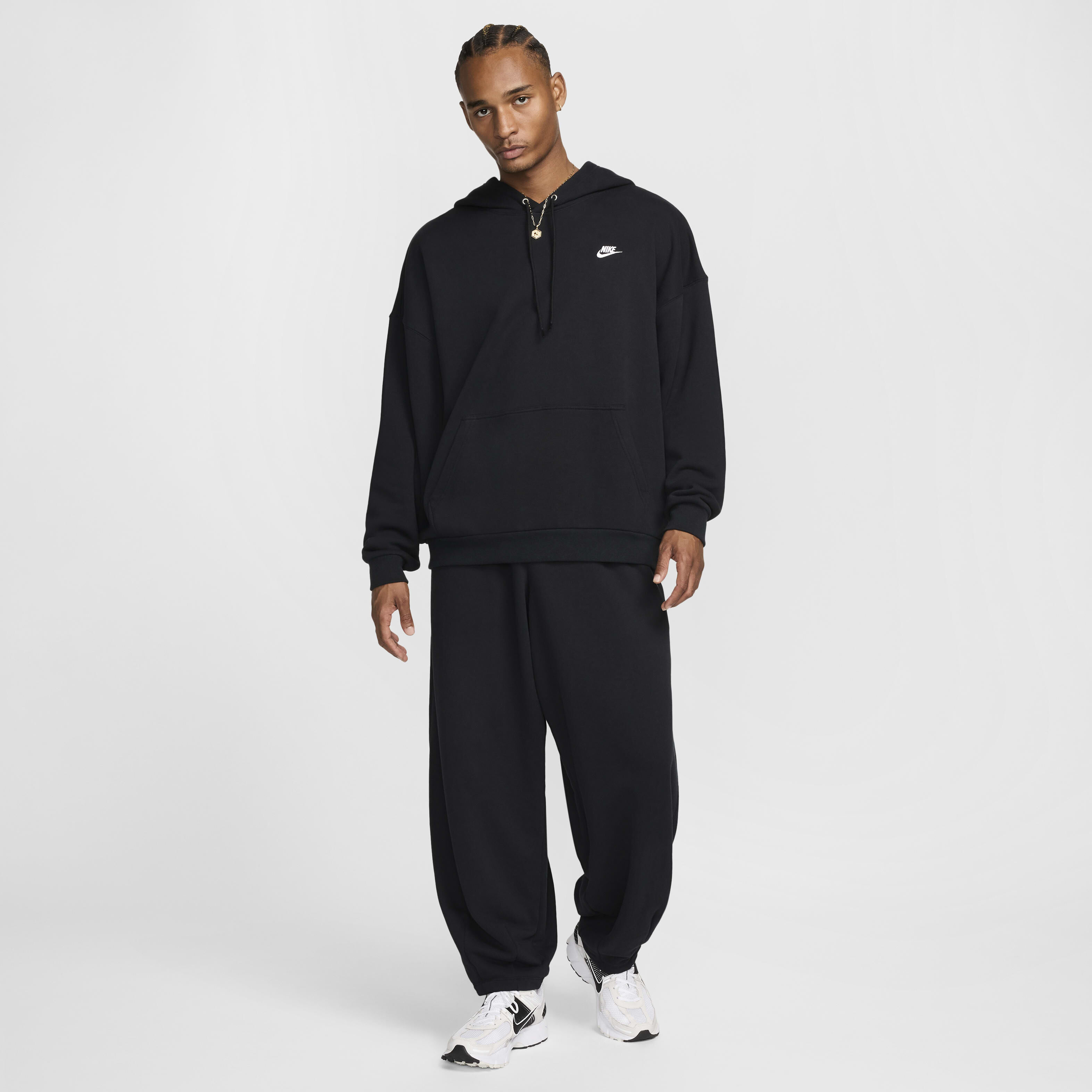 【Nike】 Club French Terry Pullover Hoodie★韓国人気★追跡付 Nike Club french terry oversized hoodie in black | ASOS