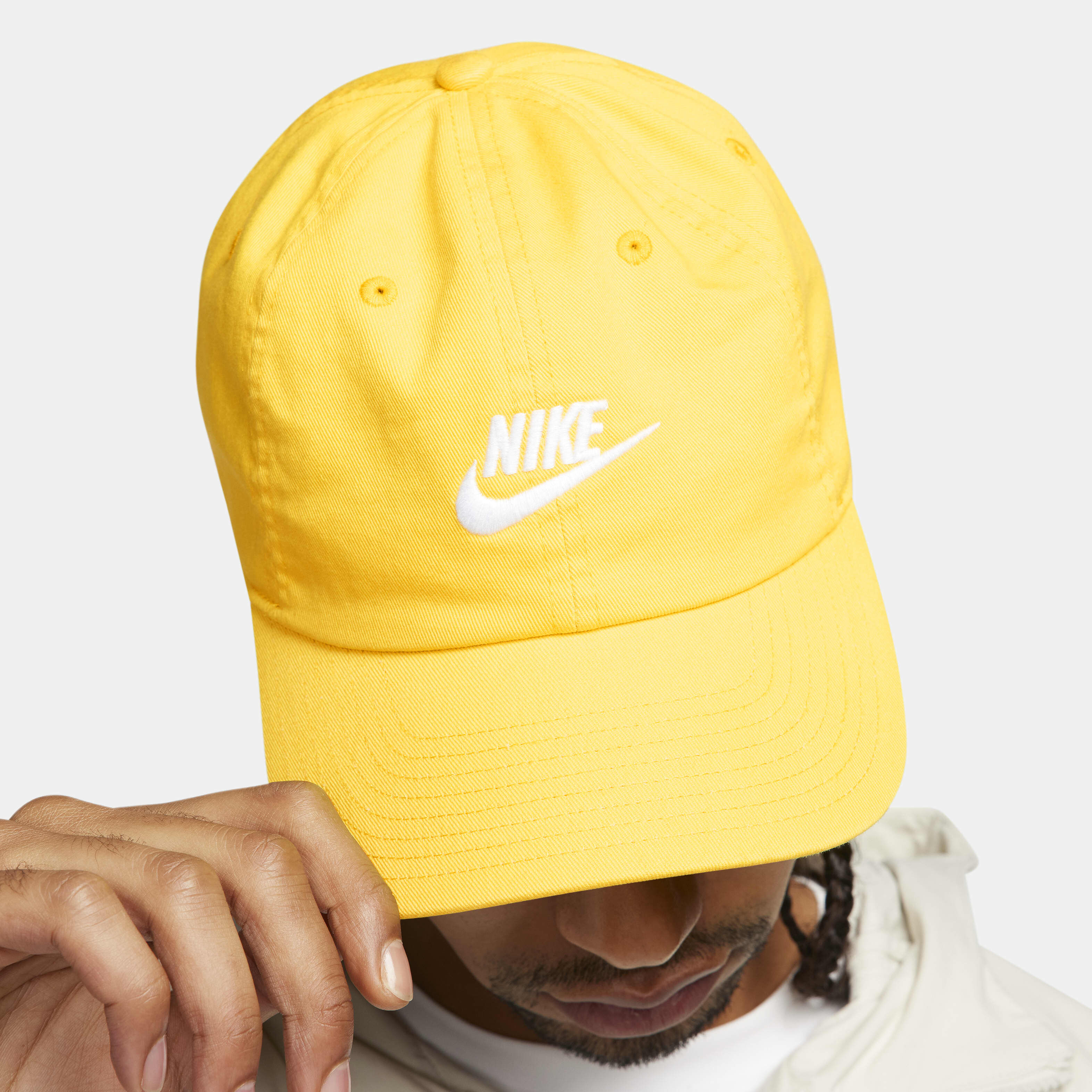 Buy Nike Club Unstructured Futura Wash Cap - Lightning/White