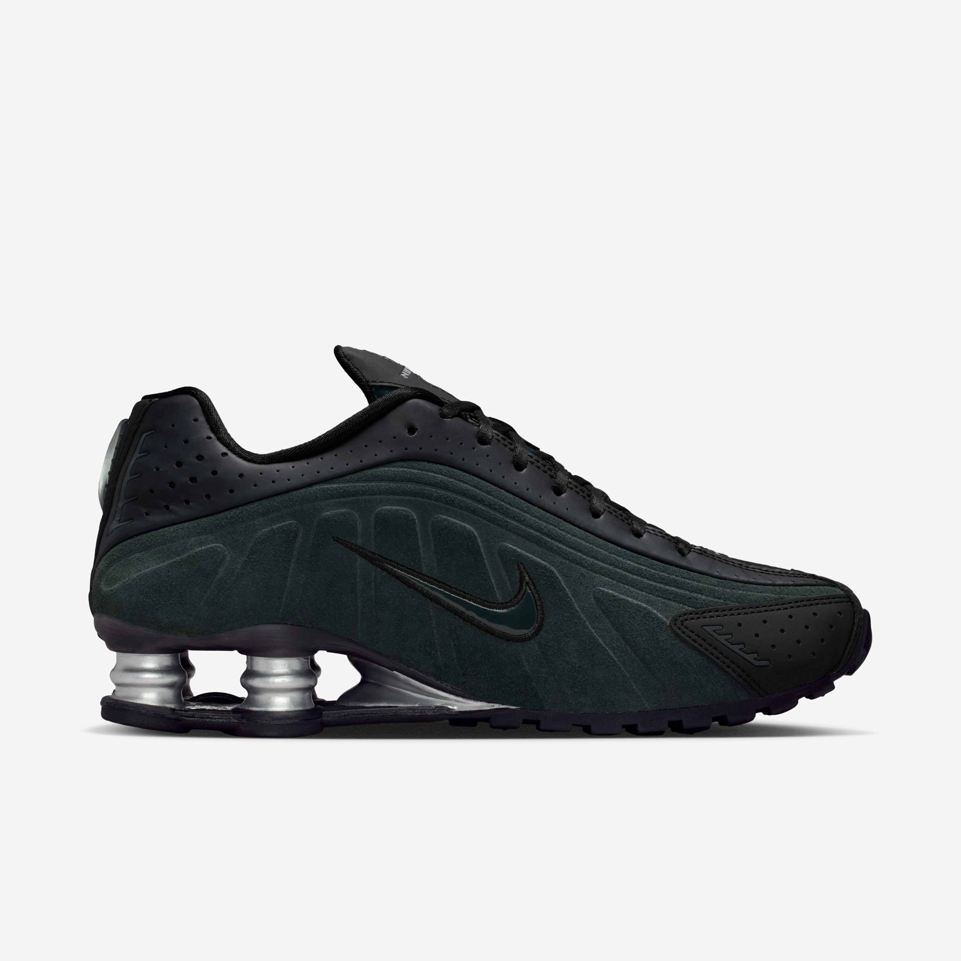Buy Nike Shox R4 Women's Shoes - Black/Metallic Silver/Seaweed