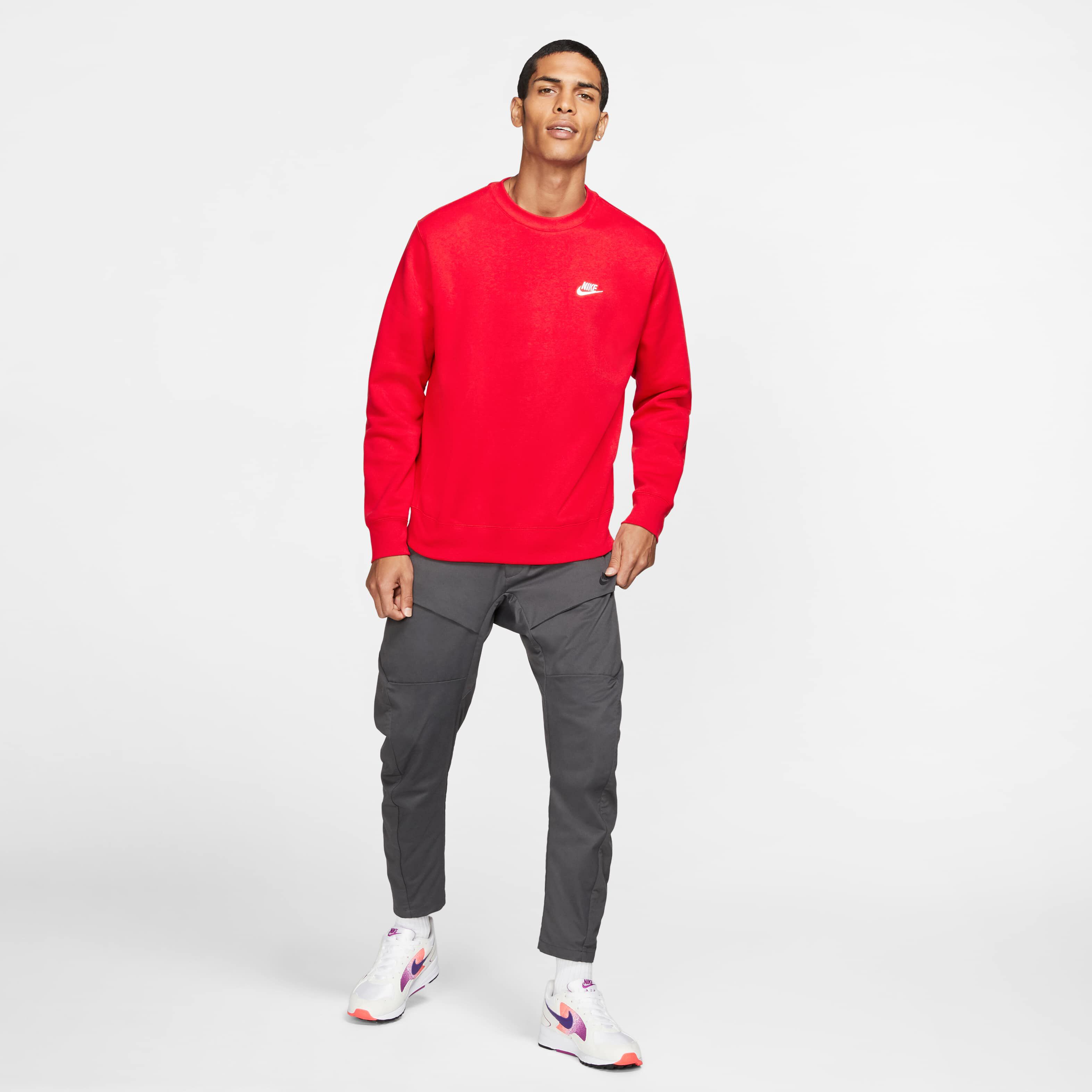 【NIKE】 Club Fleece Men's Crew☆ Red★追跡可 Buy Nike Sportswear Club Fleece Men's Crew - University Red
