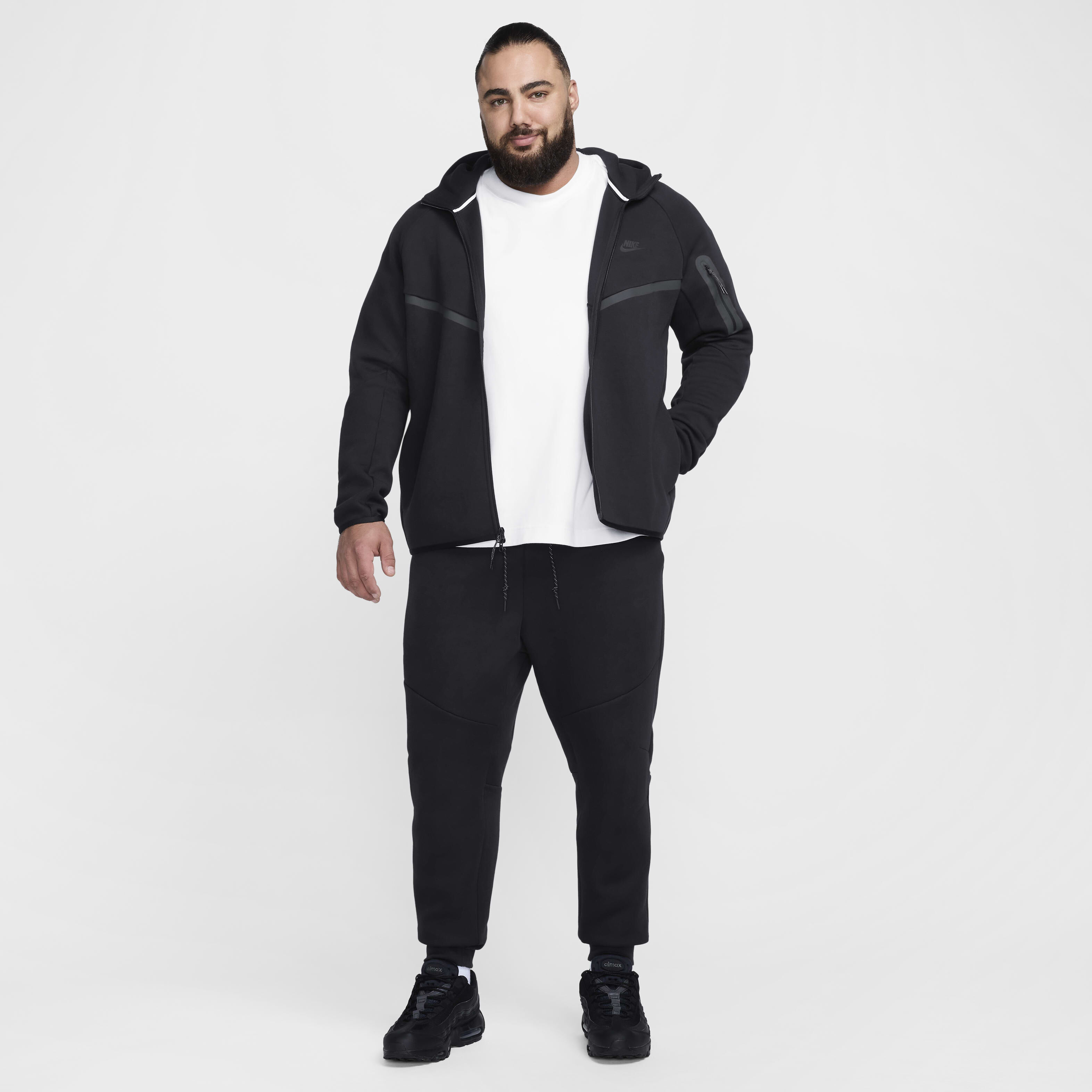 Buy Nike Tech Men's Full-Zip Windrunner Hoodie - Black/Black