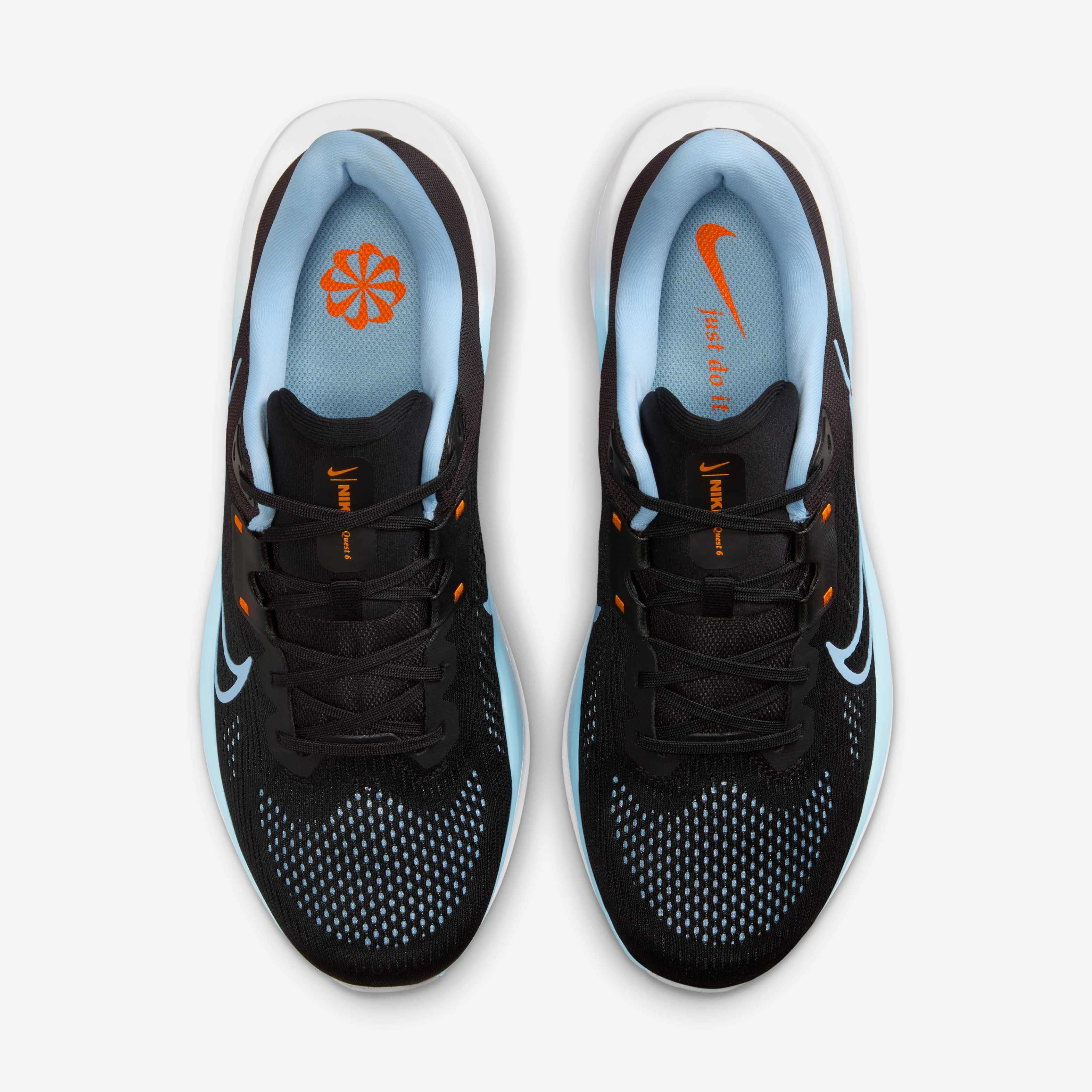nike quest black orange