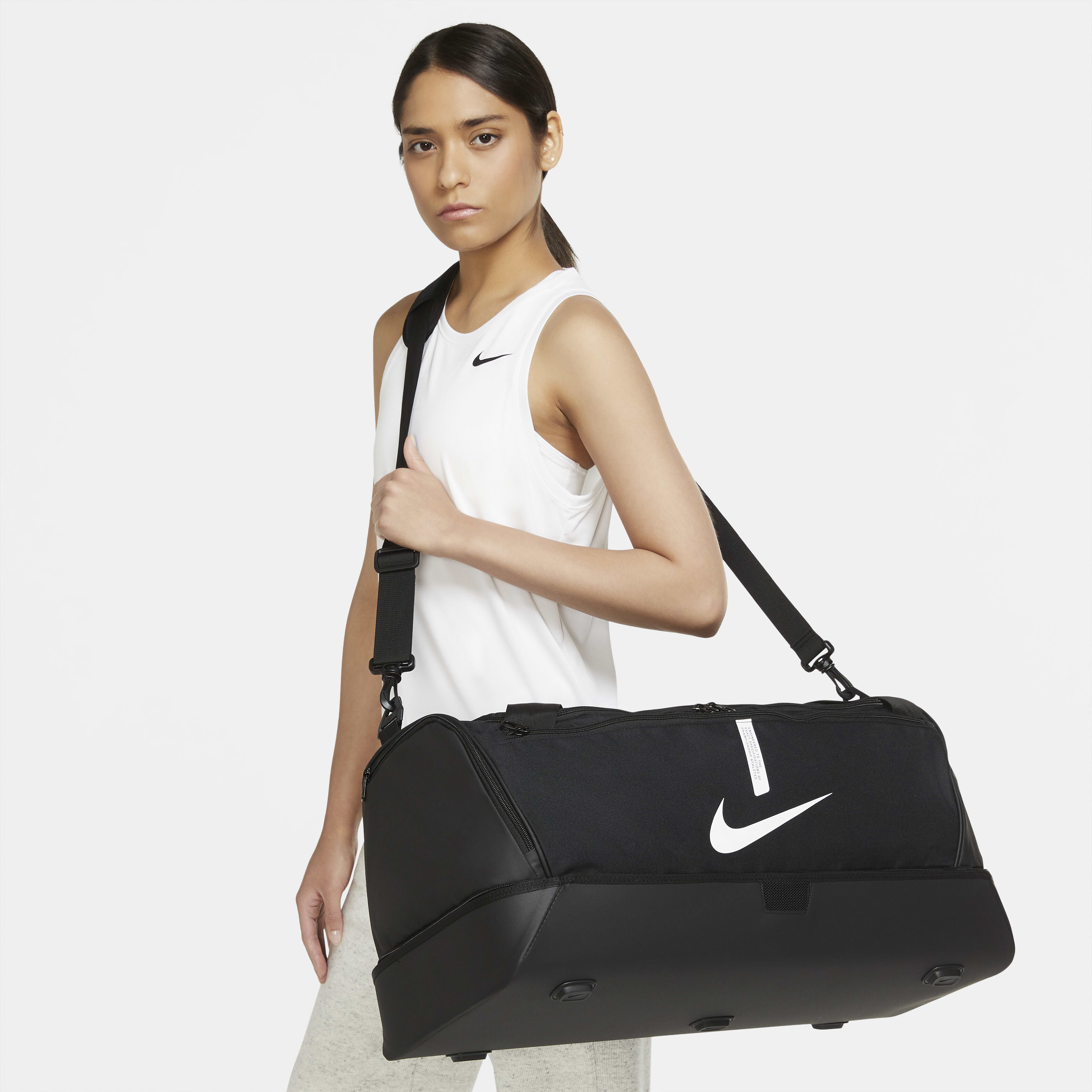 Buy Nike Academy Team Football Hardcase Duffel Bag Large 59L Black Black White Nike Saudi Official