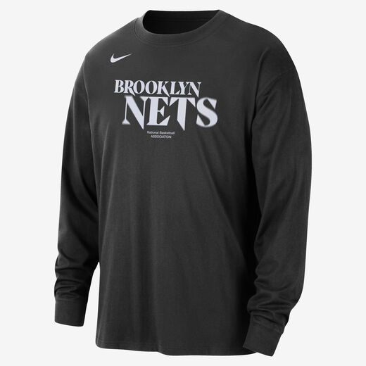 Men's Long Sleeves Shirts-Nike, Brooklyn Nets Courtside, Men's Nike NBA Long-Sleeve T-Shirt