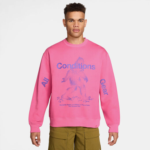 أجدد هودي وسويت شيرت للرجال-نايكي, نايكي ايه سي جي 'تاف فليس', سويتشيرت بلوفر ثيرما-فت بياقة دائرية للرجال