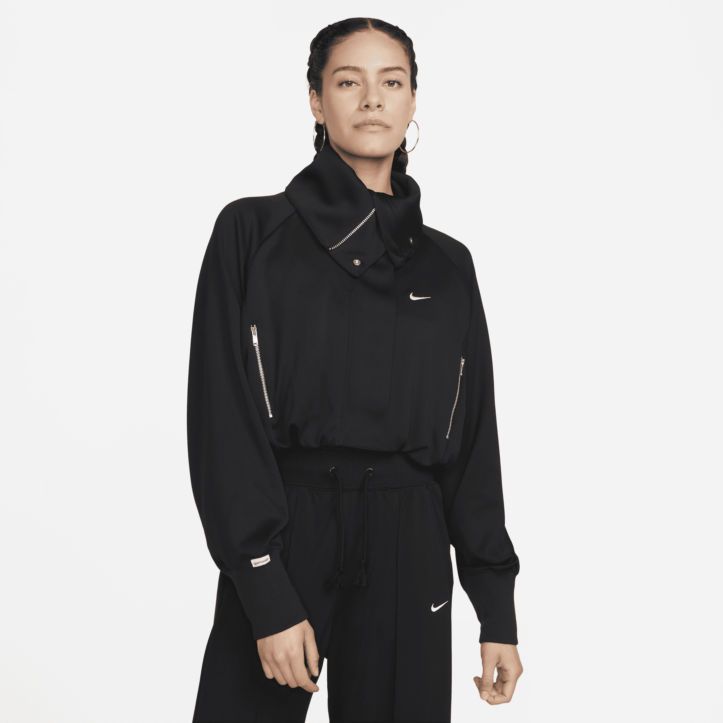 Nike sportswear cropped hot sale track jacket