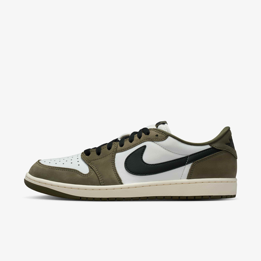 أحذية جوردن رجالية-جوردن, Air Jordan 1 Retro Low "Medium Olive and Summit White", حذاء للرجال