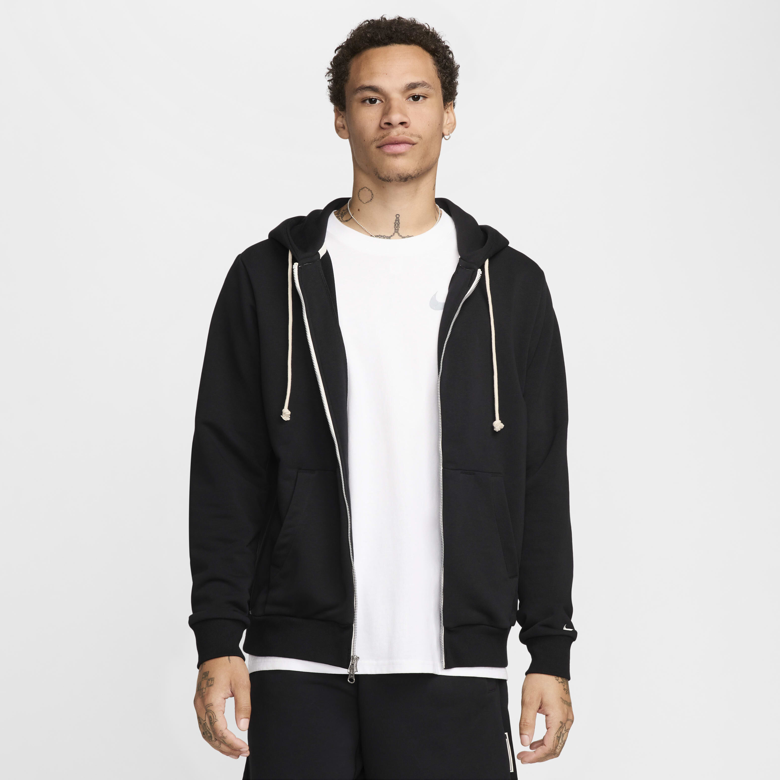 Nike zip up hoodie black and white store