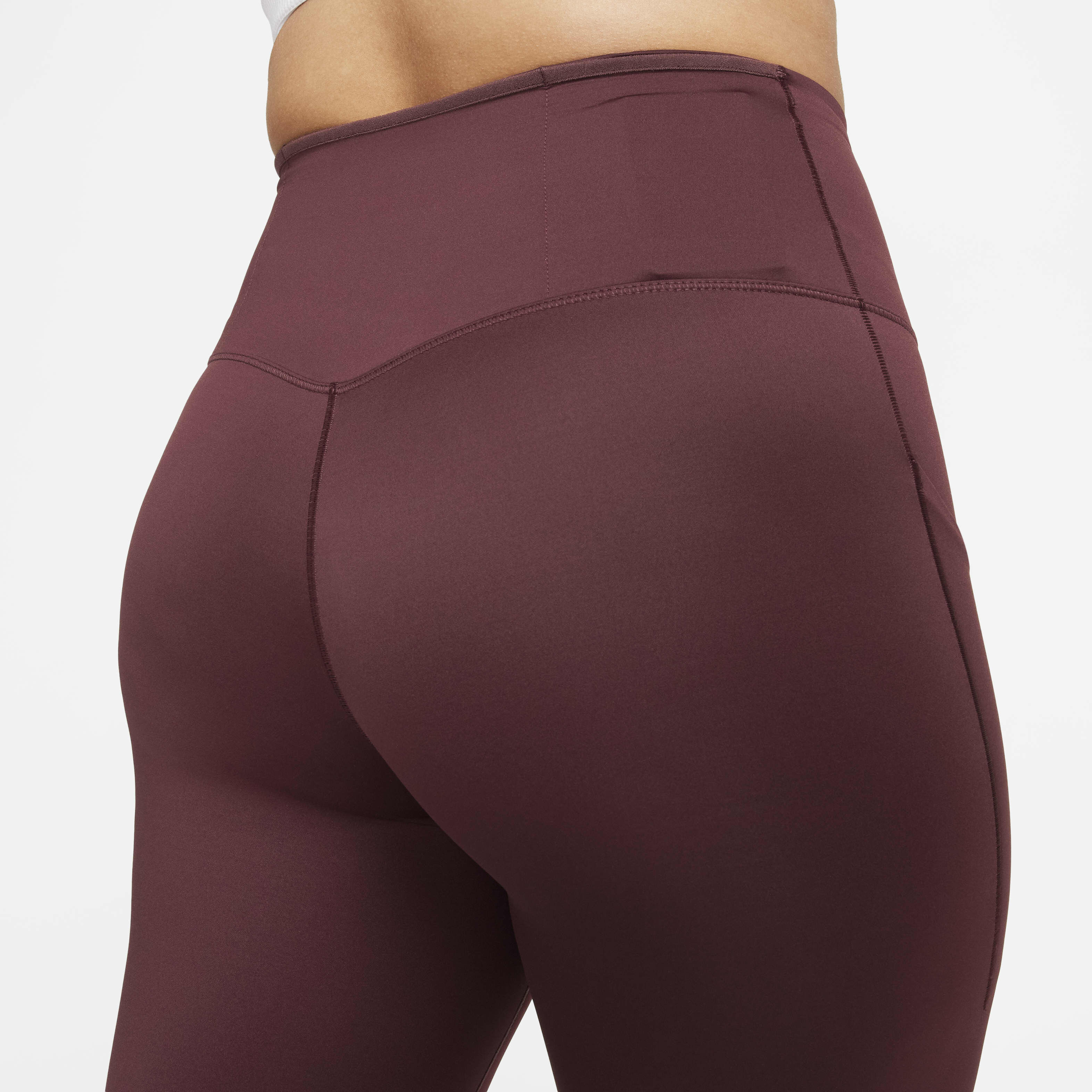 Buy Nike Go Women s Firm Support High Waisted Full Length Leggings with Pockets Burgundy Crush Black Nike Saudi Official
