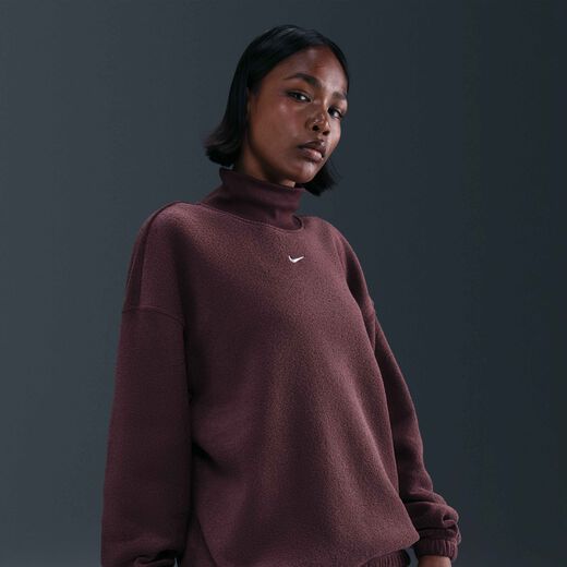 Phoenix Fleece Trend-Nike, Nike Sportswear Phoenix Plush, Women's Cosy Fleece Oversized Mock-Neck Top