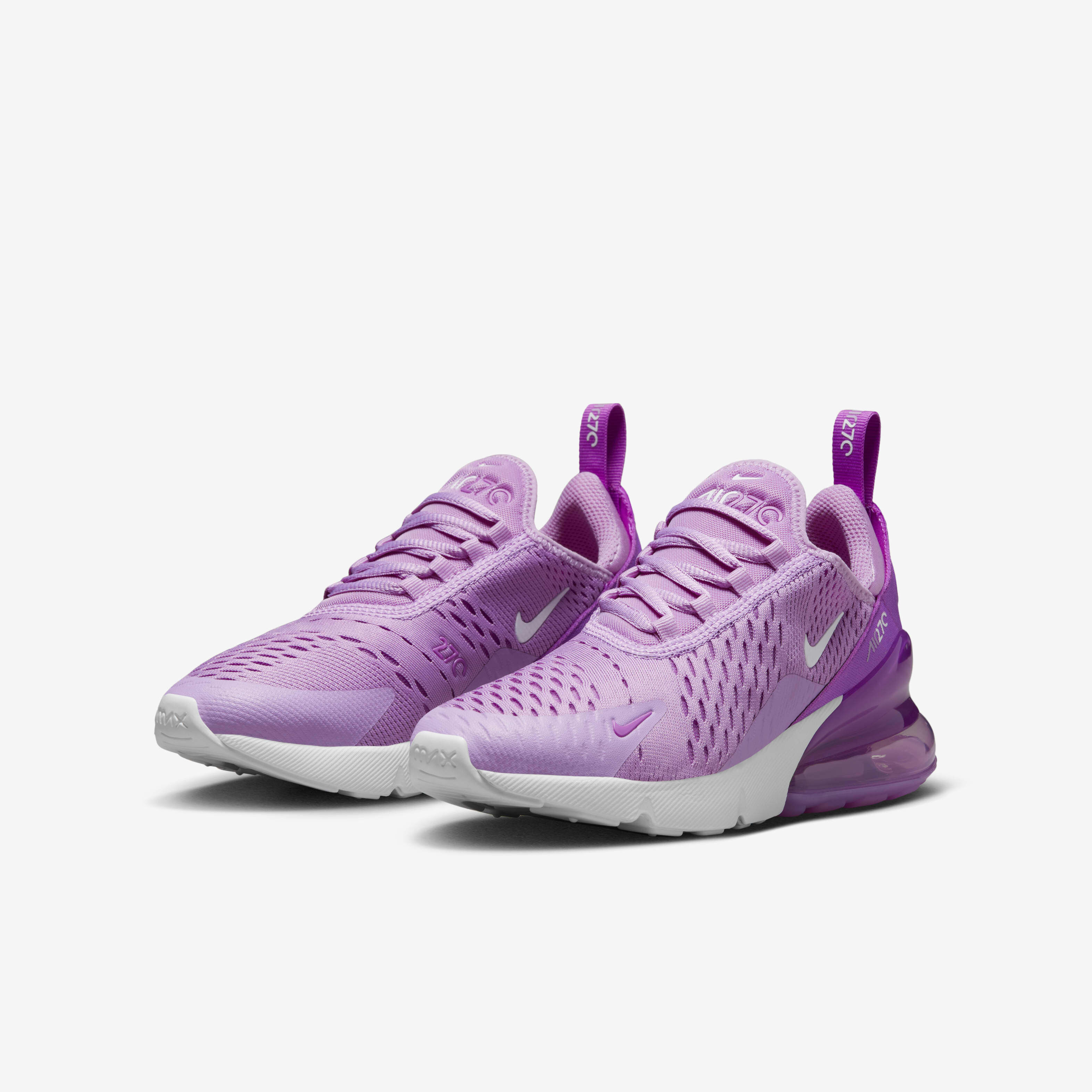 Nike white  and  pink air max 270 flyknit trainers online
