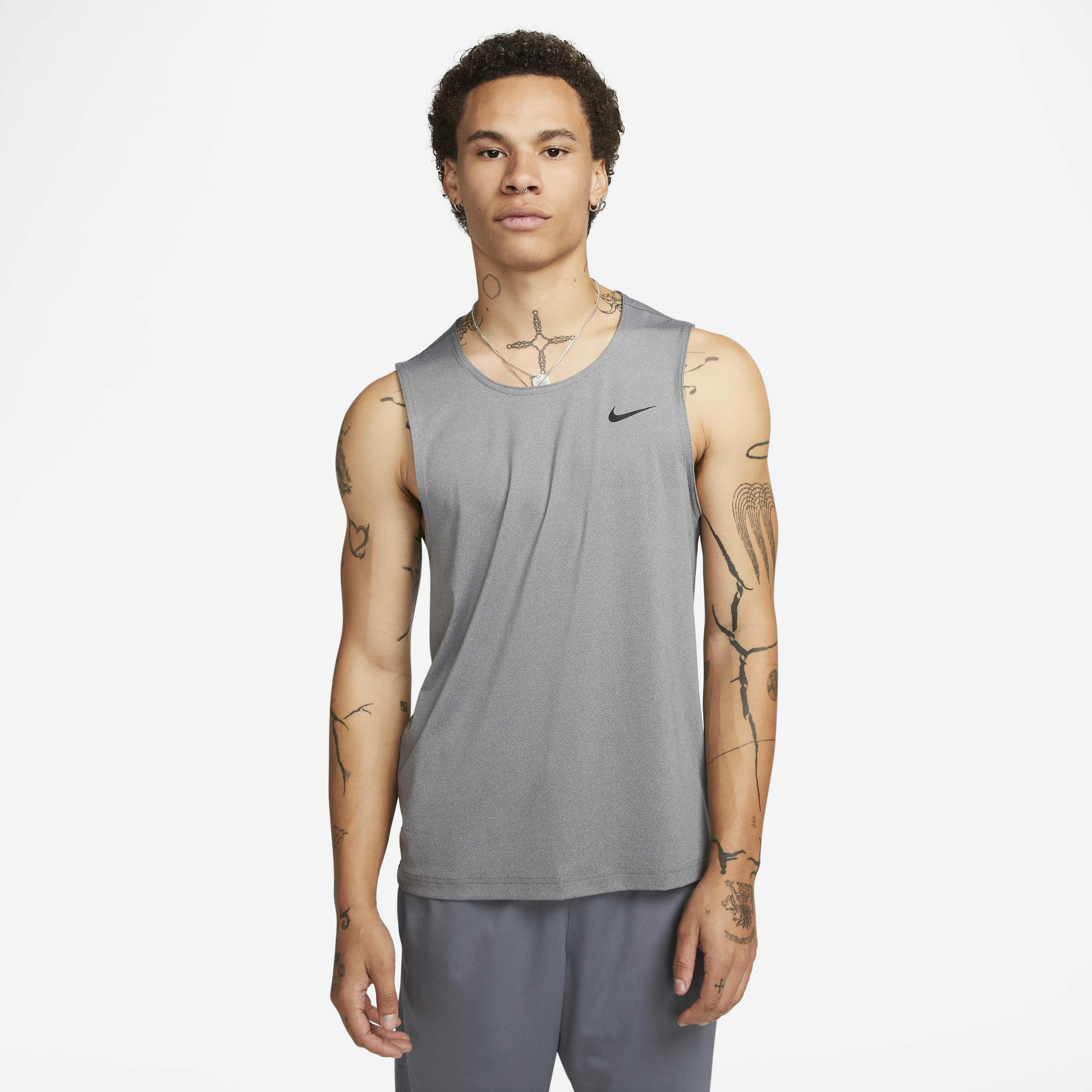 ★★Nike★★ Dry Fit High Waist Sleeveless Fitness Tank M Bl Nike Swim Hydroguard Tank Shirt Dri Fit Mens Size M L XL