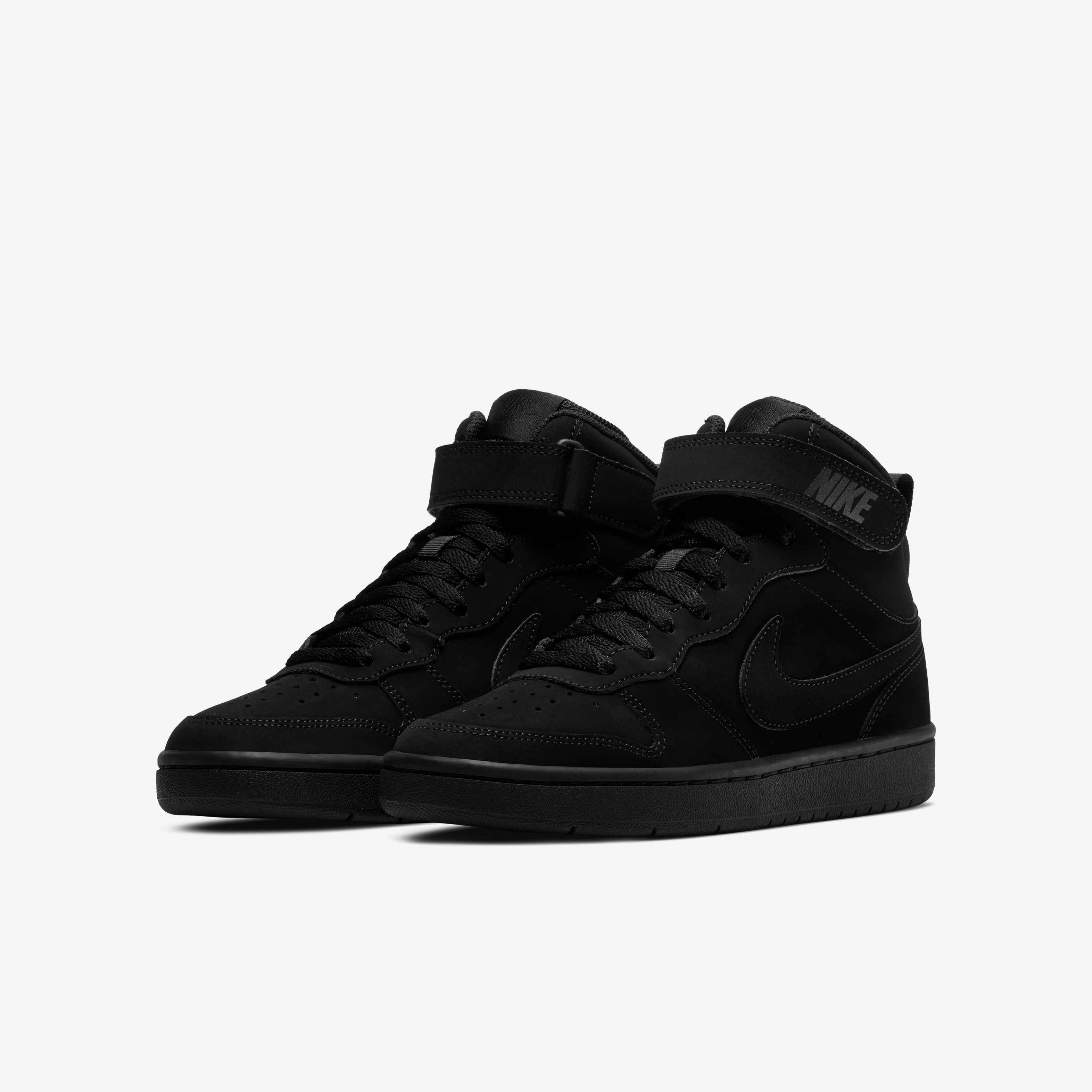 Buy Nike Court Borough Mid 2 Big Kids #39 Shoes Black/Black/Black Nike