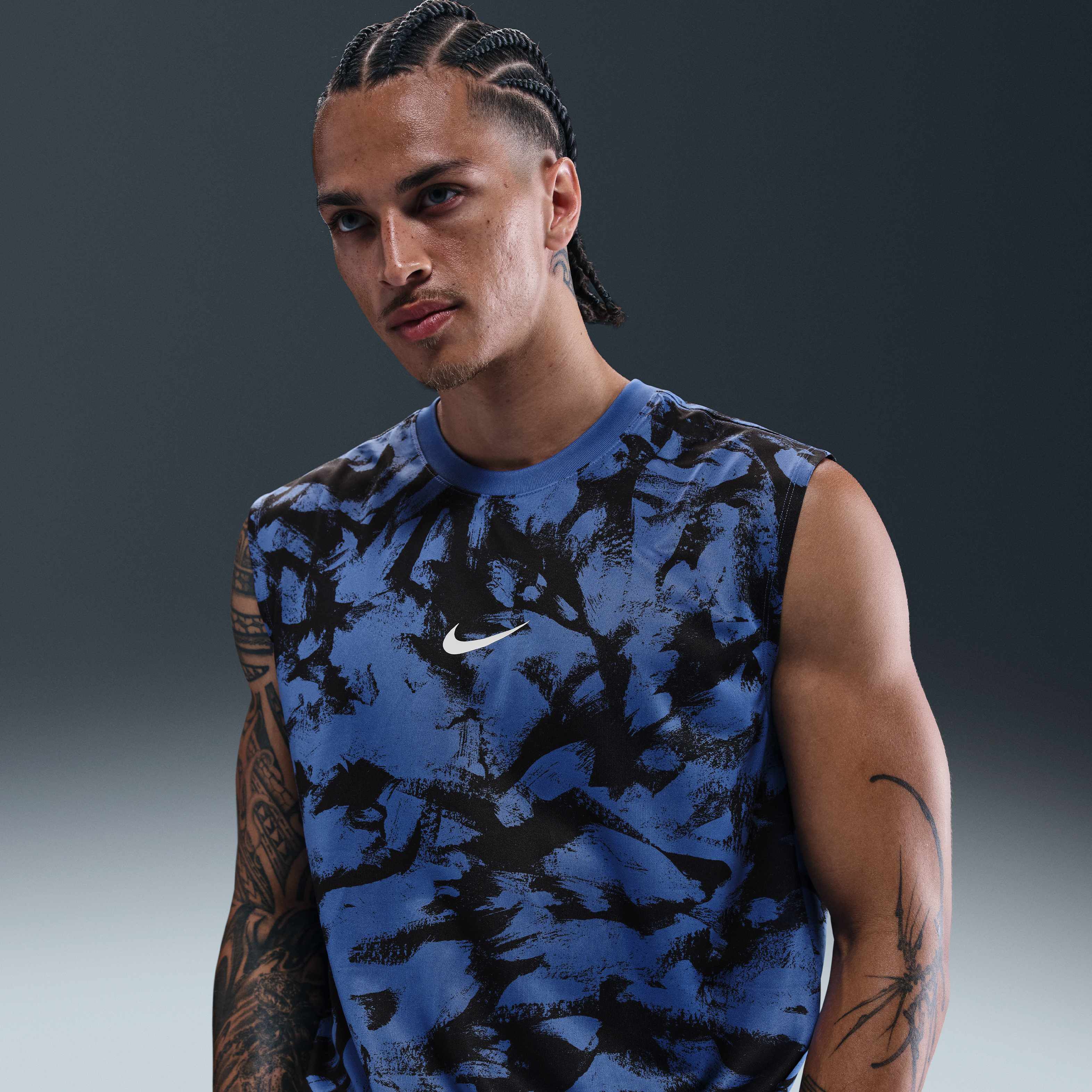 nike camo shirt blue