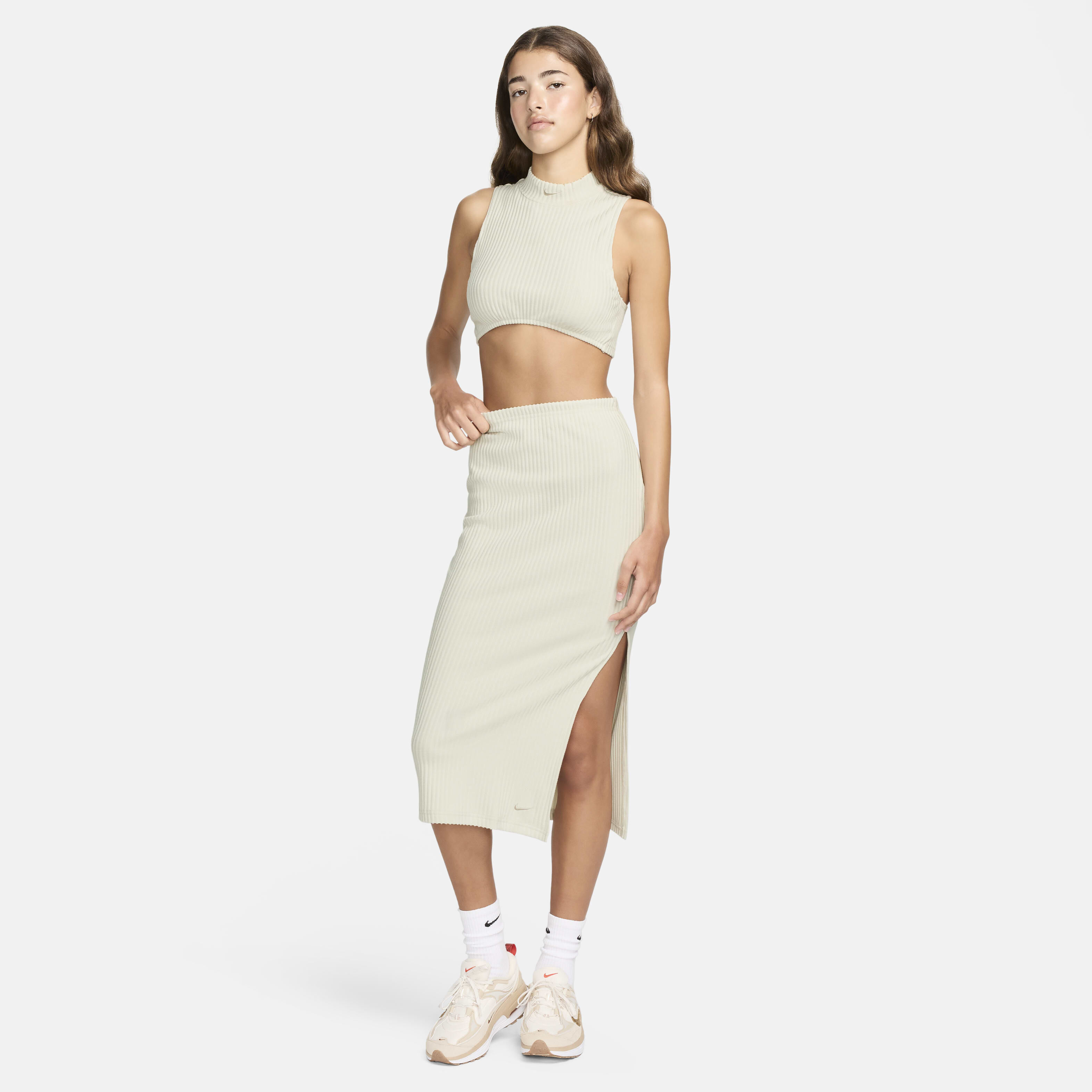 Buy Nike Sportswear Chill Rib Women s Slim Midi Skirt Nike Saudi Official