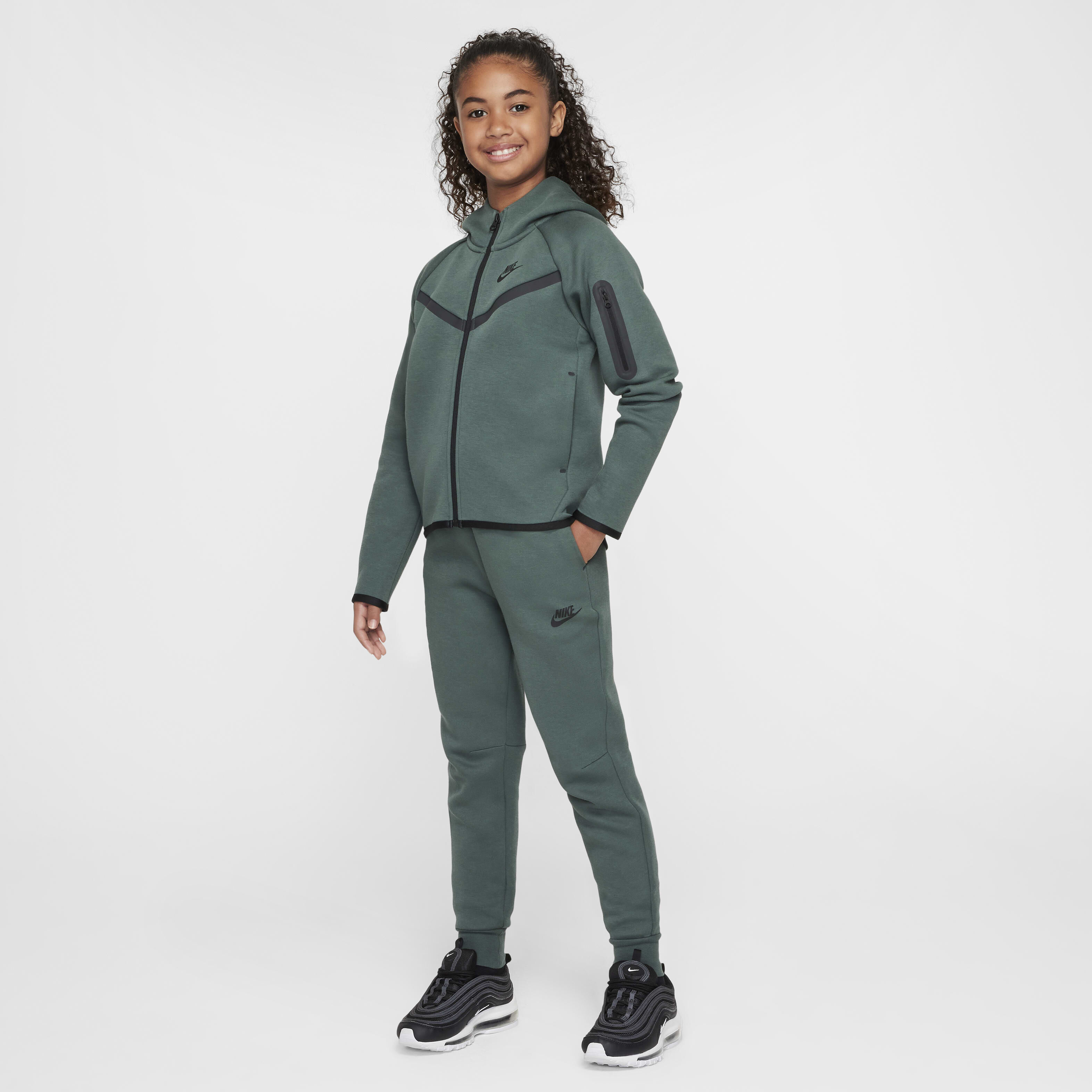 Buy Nike Sportswear Tech Fleece Older Kids Girls Joggers Vintage Green Black Black Black Nike Saudi Official