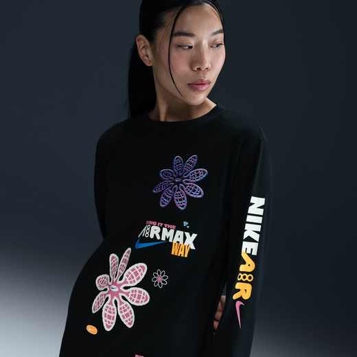 Women's Long Sleeves Shirts Sale-Nike, Nike Sportswear, Women's Loose Long-Sleeve Graphic T-Shirt