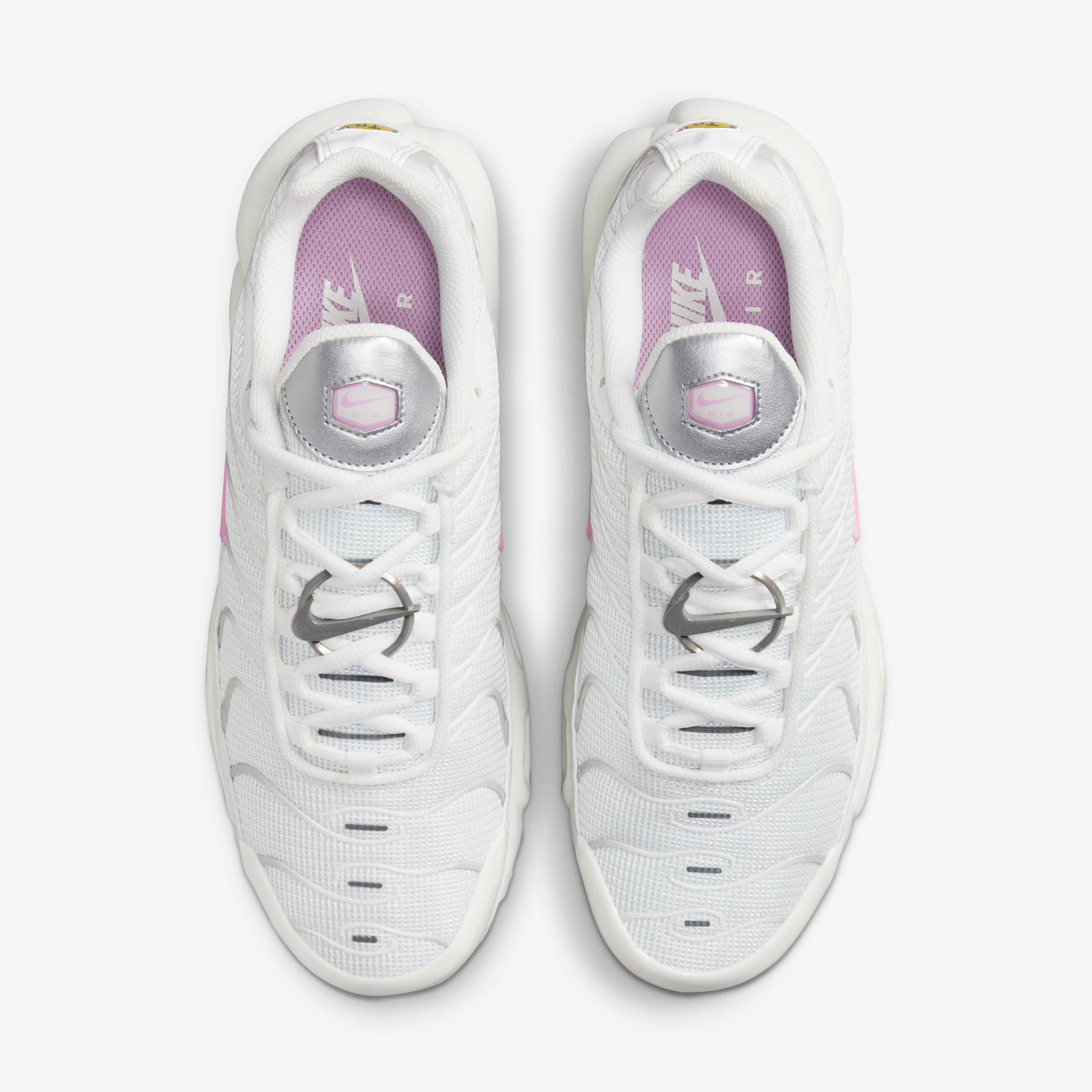 Buy Nike Air Max Plus Women s Shoes Summit White Grey Fog Metallic Silver Pink Rise Nike Saudi Official