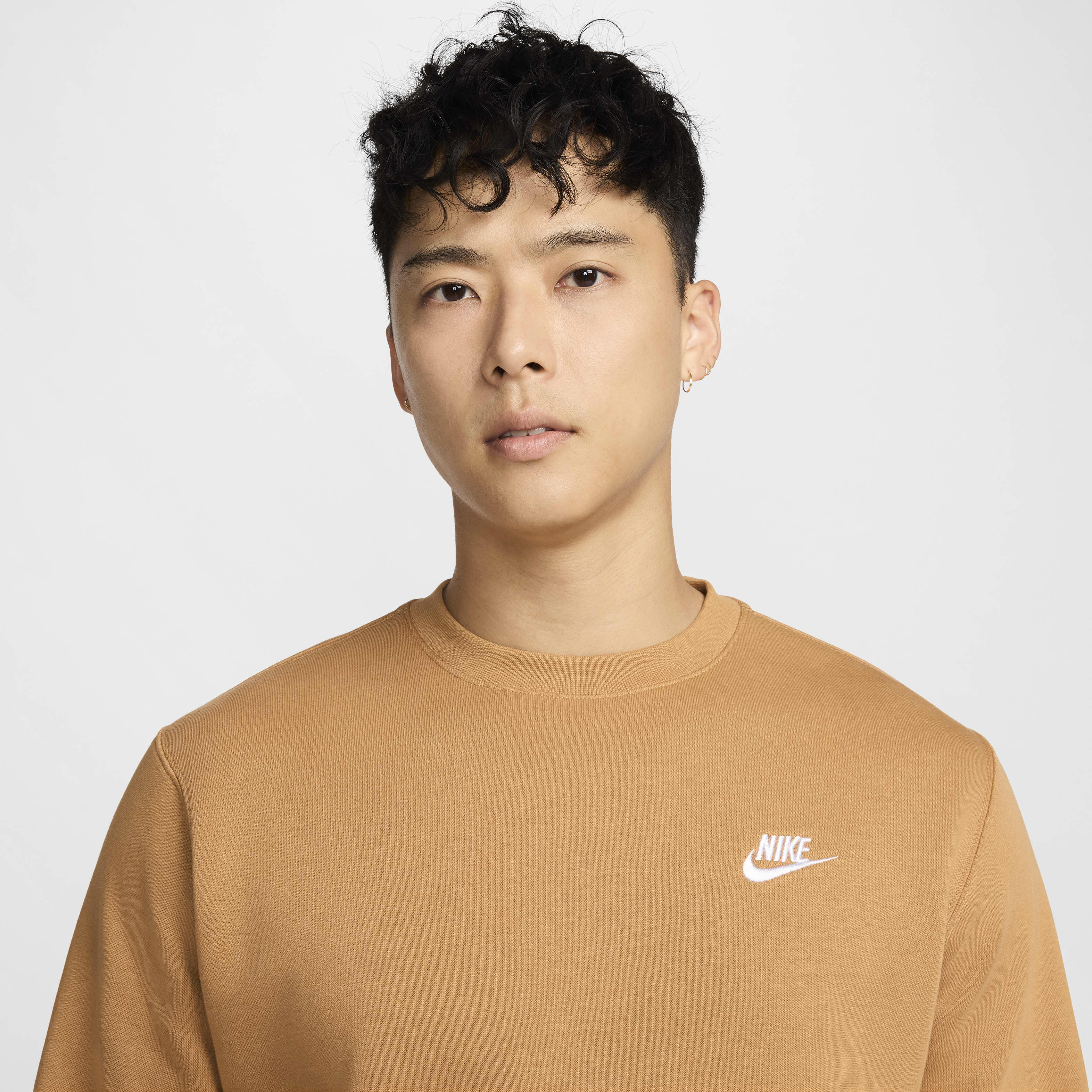 Buy Nike Sportswear Club Fleece Men's Crew - Flax/White