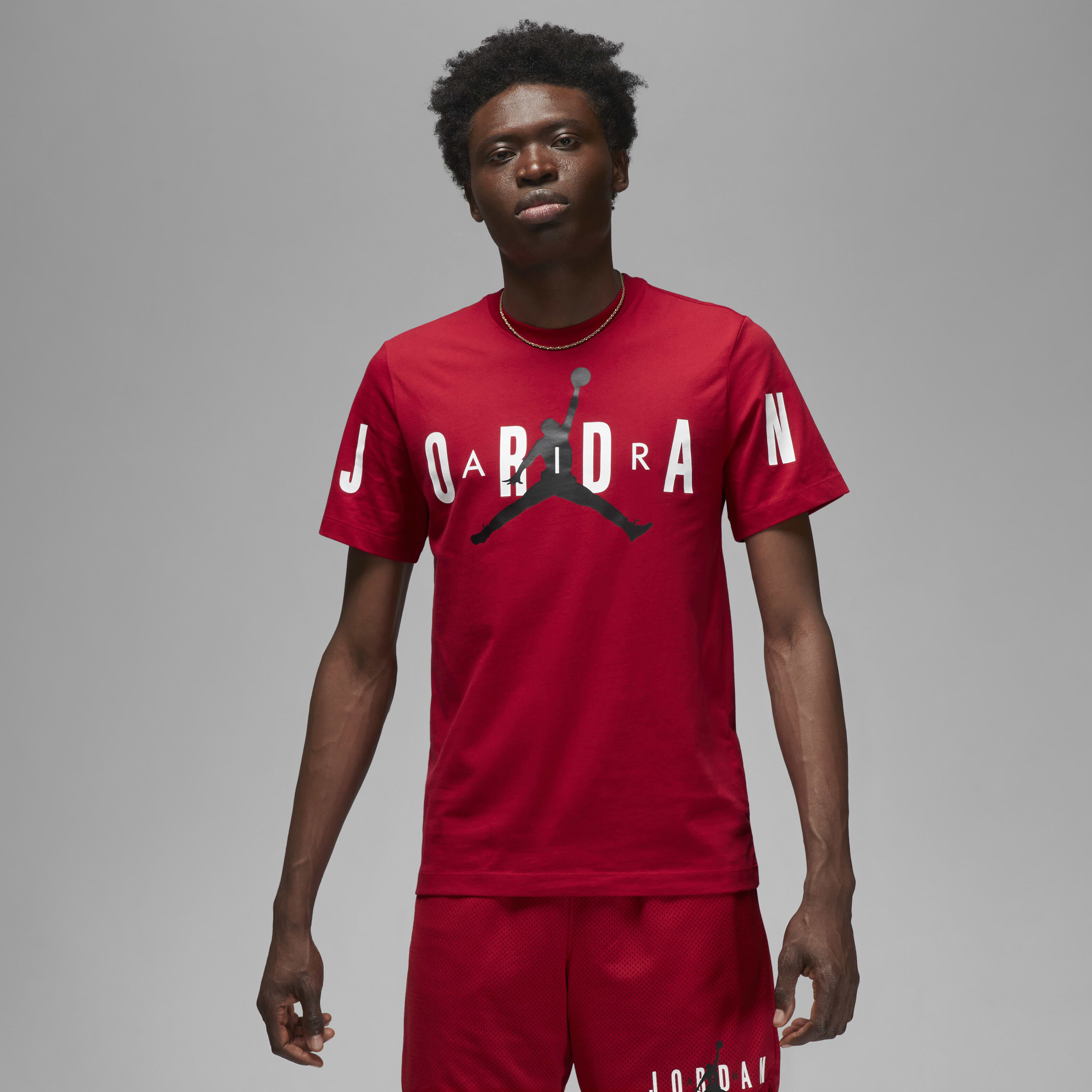 Nike jordan red t shirt sales