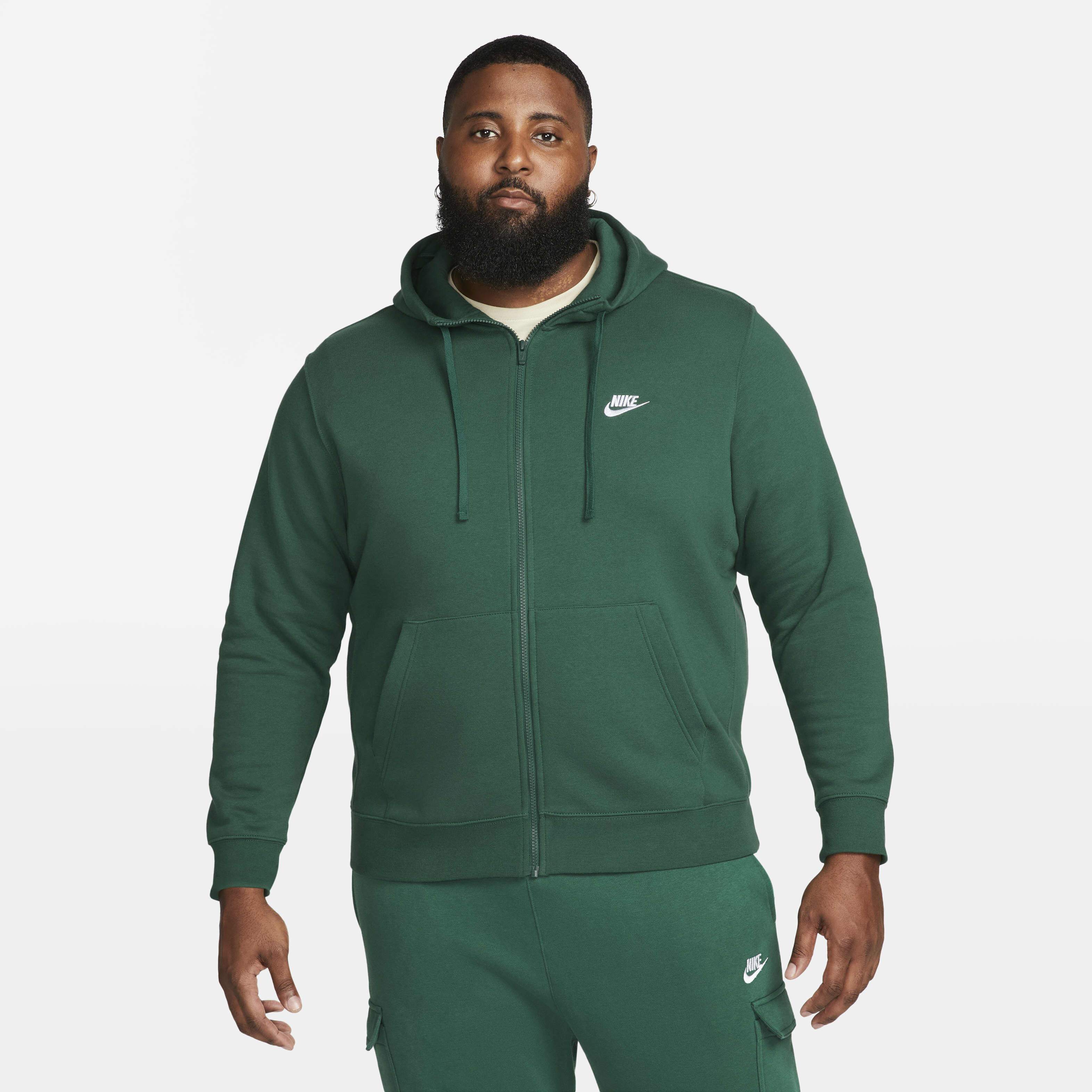 Buy Nike Sportswear Club Fleece Men s Full Zip Hoodie Gorge Green Gorge Green White Nike Saudi Official