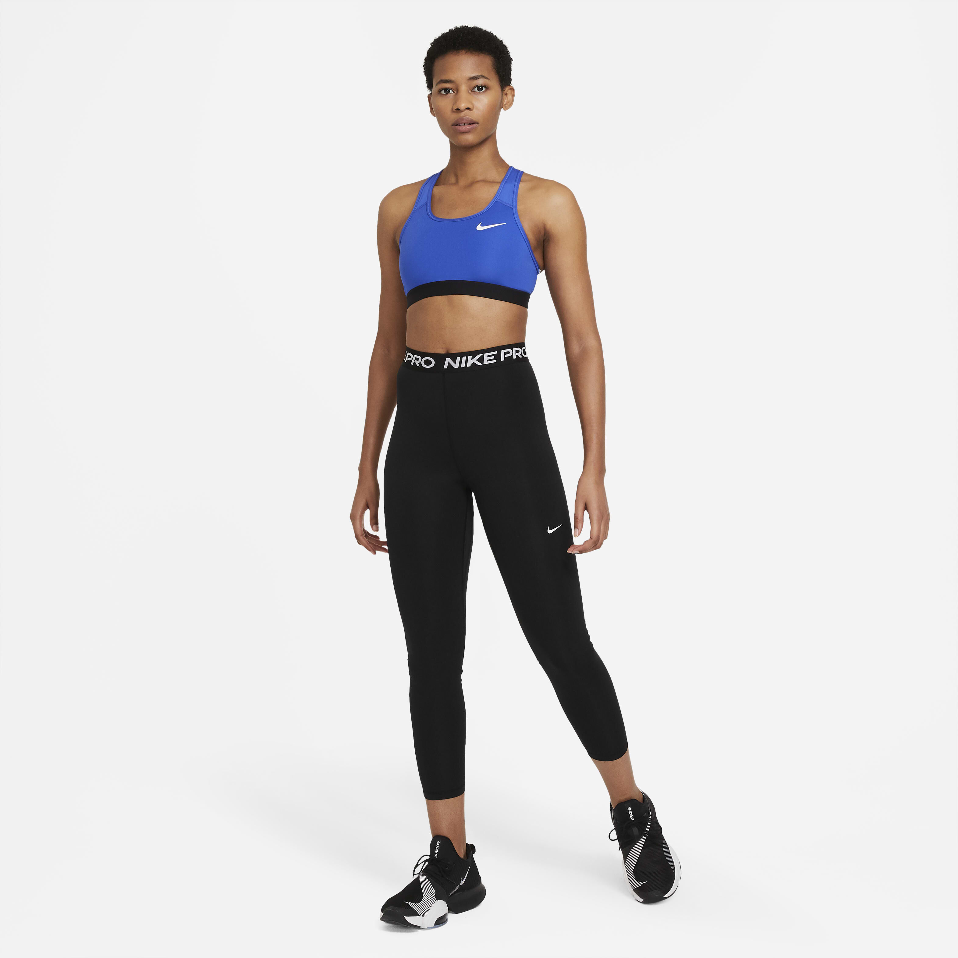 Buy Nike Pro 365 Women s High Waisted 7 8 Mesh Panel Leggings Black White Nike Saudi Official