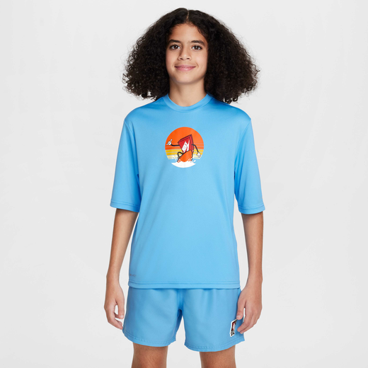 Tops & T-Shirts-Nike Swim, Nike Swim Hydroguard, Older Kids' (Boys') Dri-FIT Short-Sleeve Top