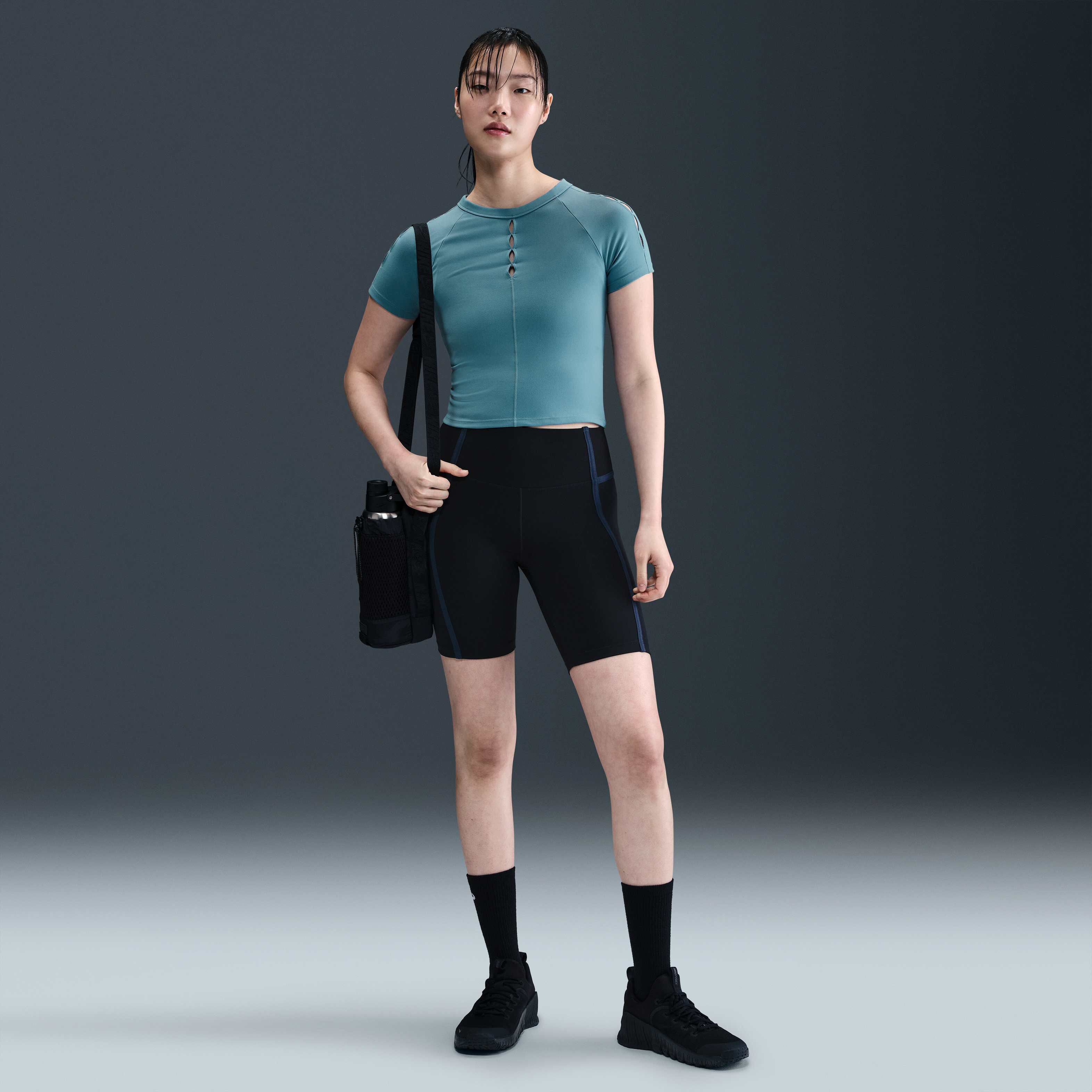 ★★Nike★★ One Fitted Dry Fit Short Sleeve Crop Top W Blac Nike One Fitted Dri-FIT Short-sleeve Cropped Top - Women's
