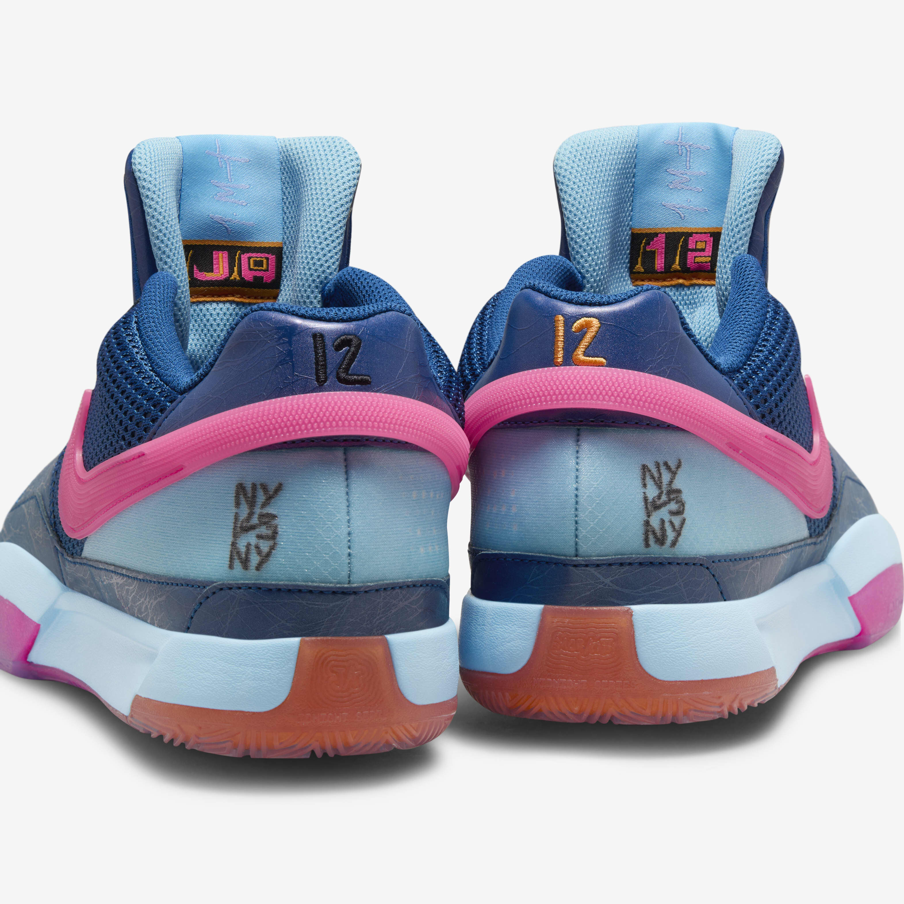 Pink and blue basketball shoes outlet