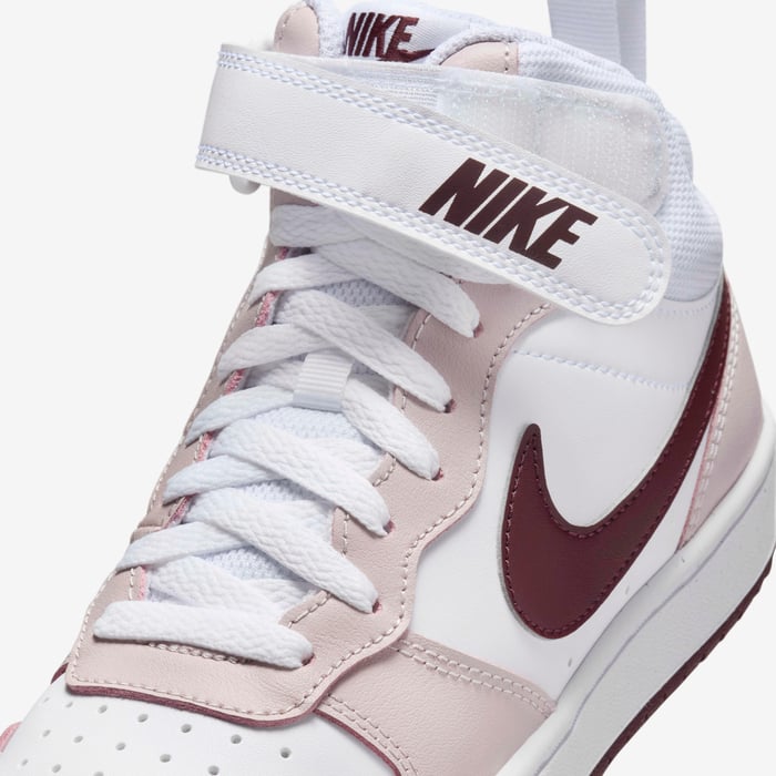 Buy Nike Court Borough Mid Older Kids' Shoes White/Platinum