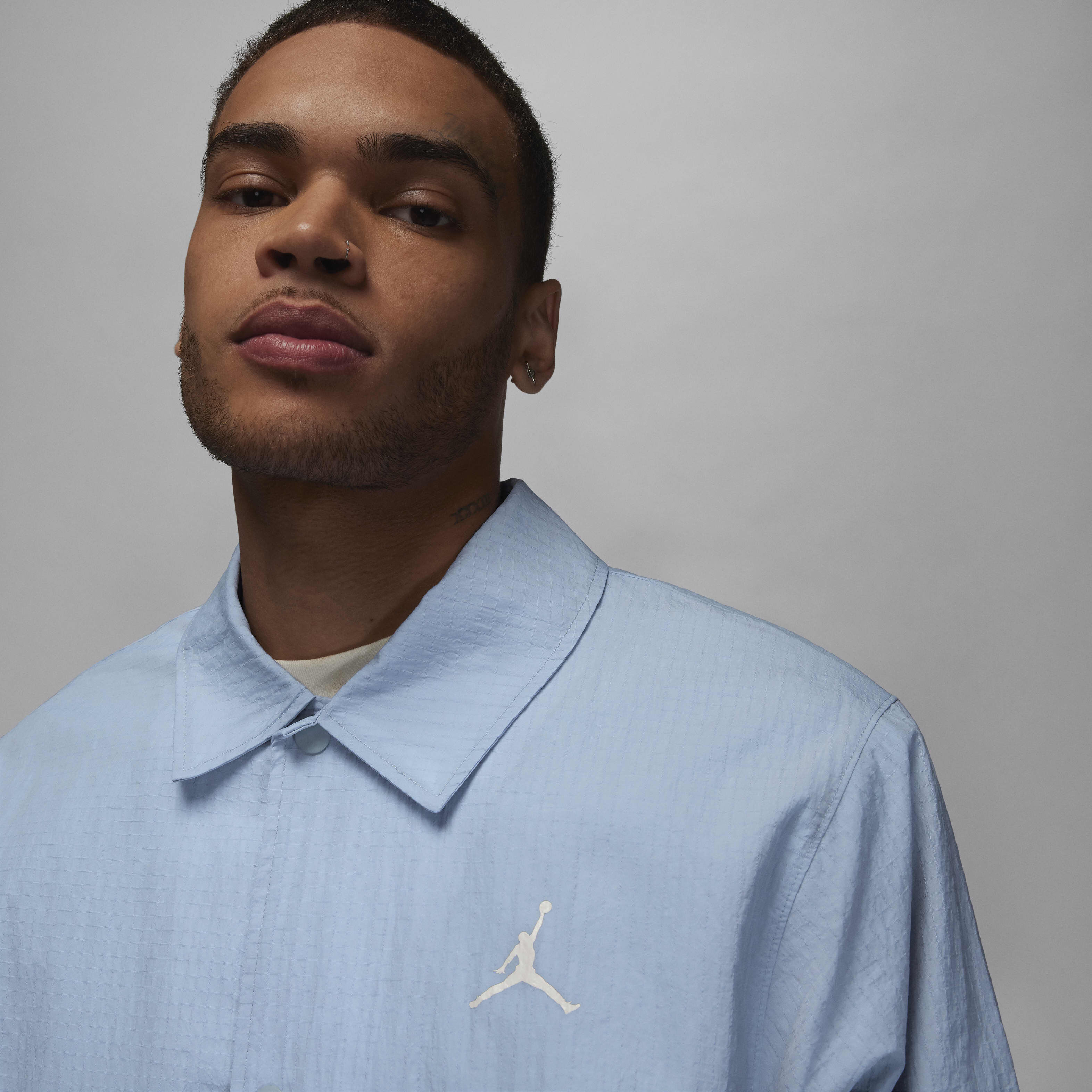 Buy Jordan Essentials Men's Coaches Jacket - Blue Grey/White