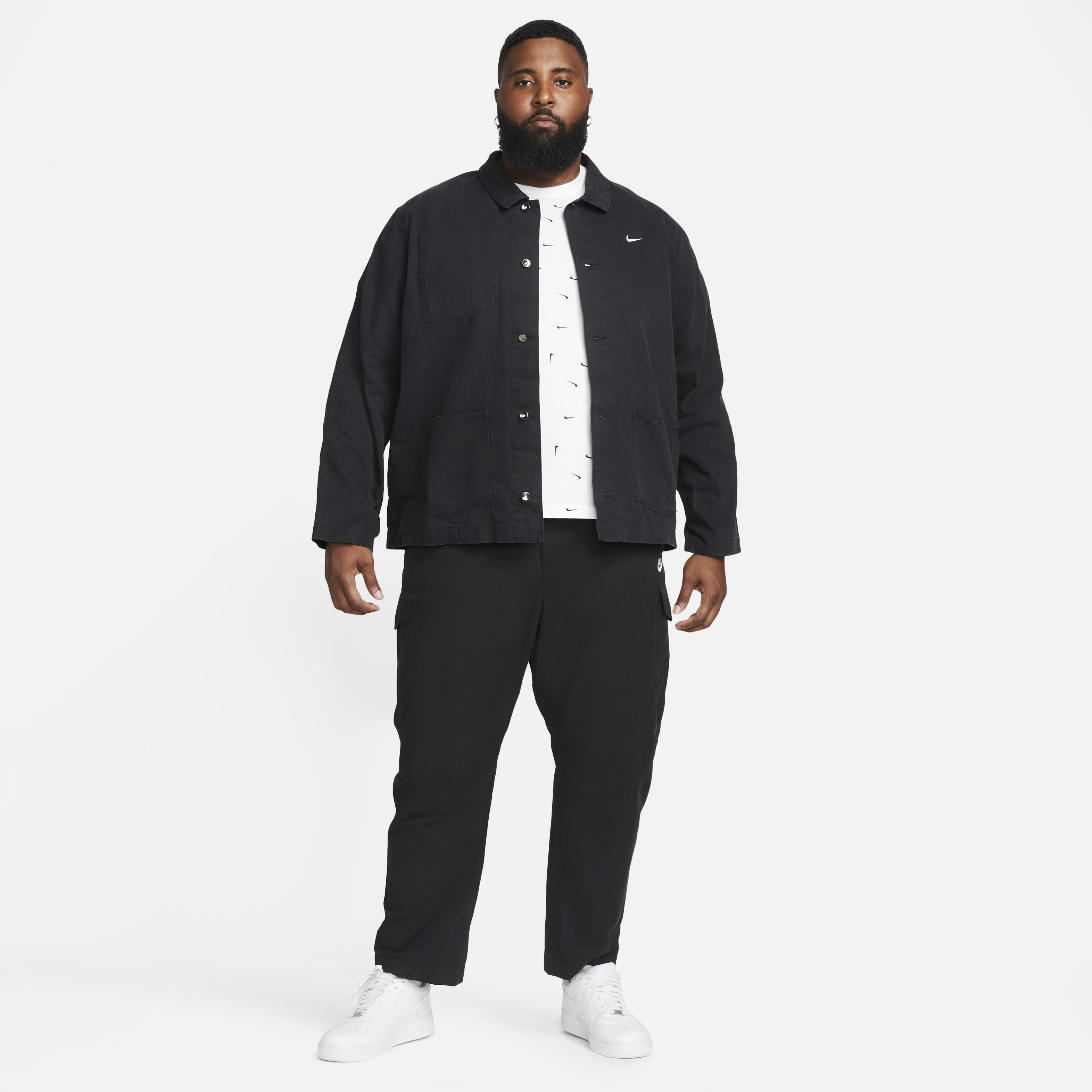 Buy Nike Life Men's Unlined Chore Coat - Black/White | Nike Saudi Official