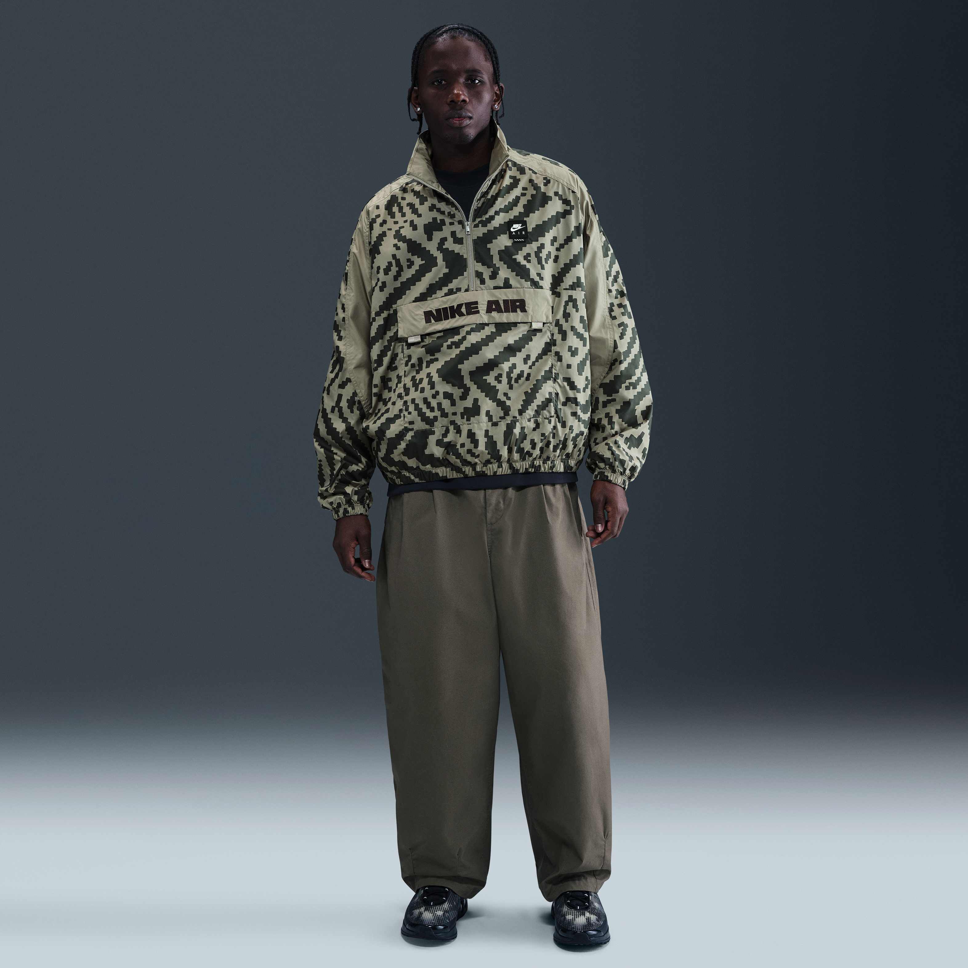 Buy Nike Air Men's Half-Zip Jacket - Light Army/Light Army/Black