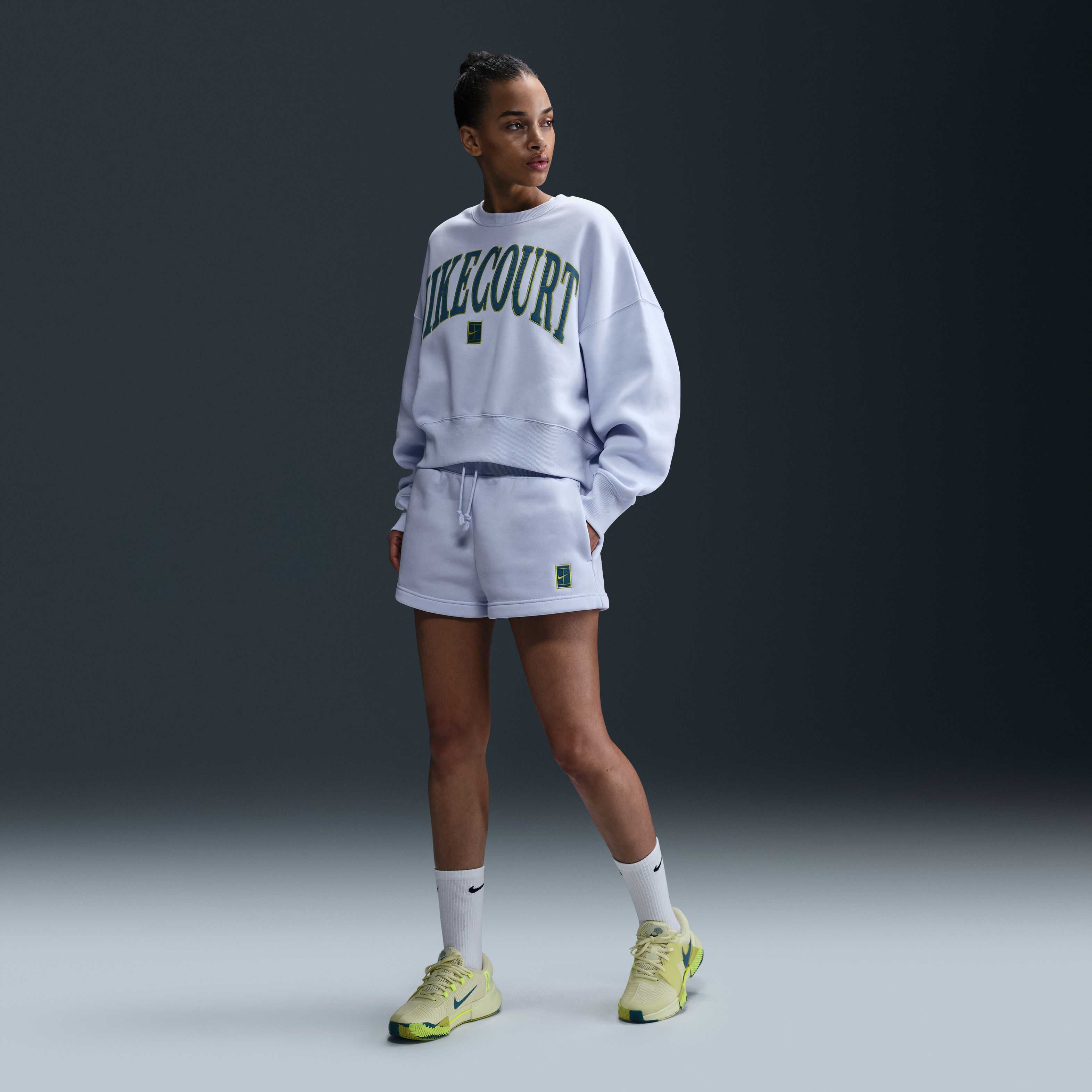Buy NikeCourt Phoenix Fleece Women's High-Waisted Loose Shorts - Football  Grey | Nike Saudi Official